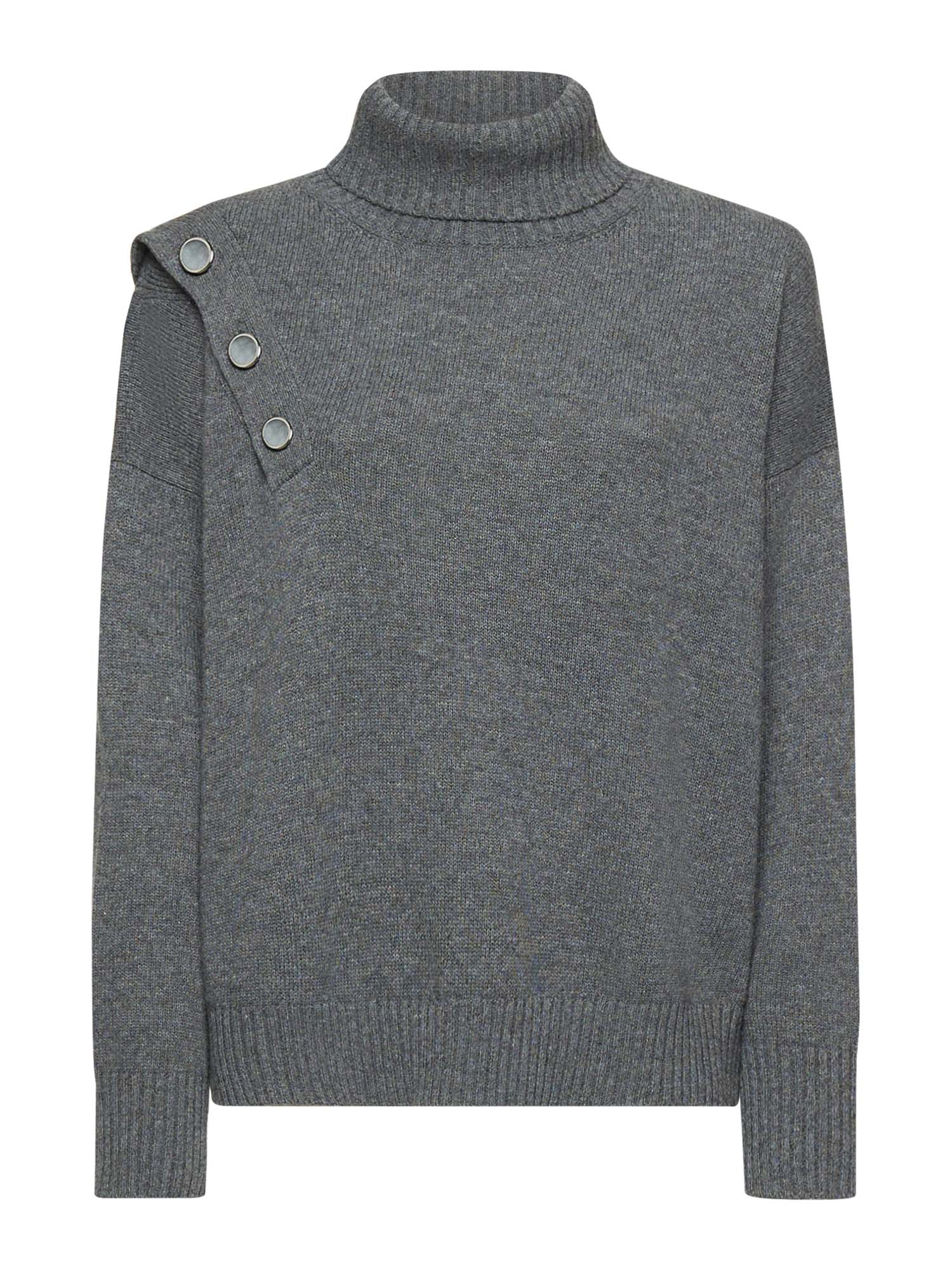 Cashmere-blend sweater with button detail