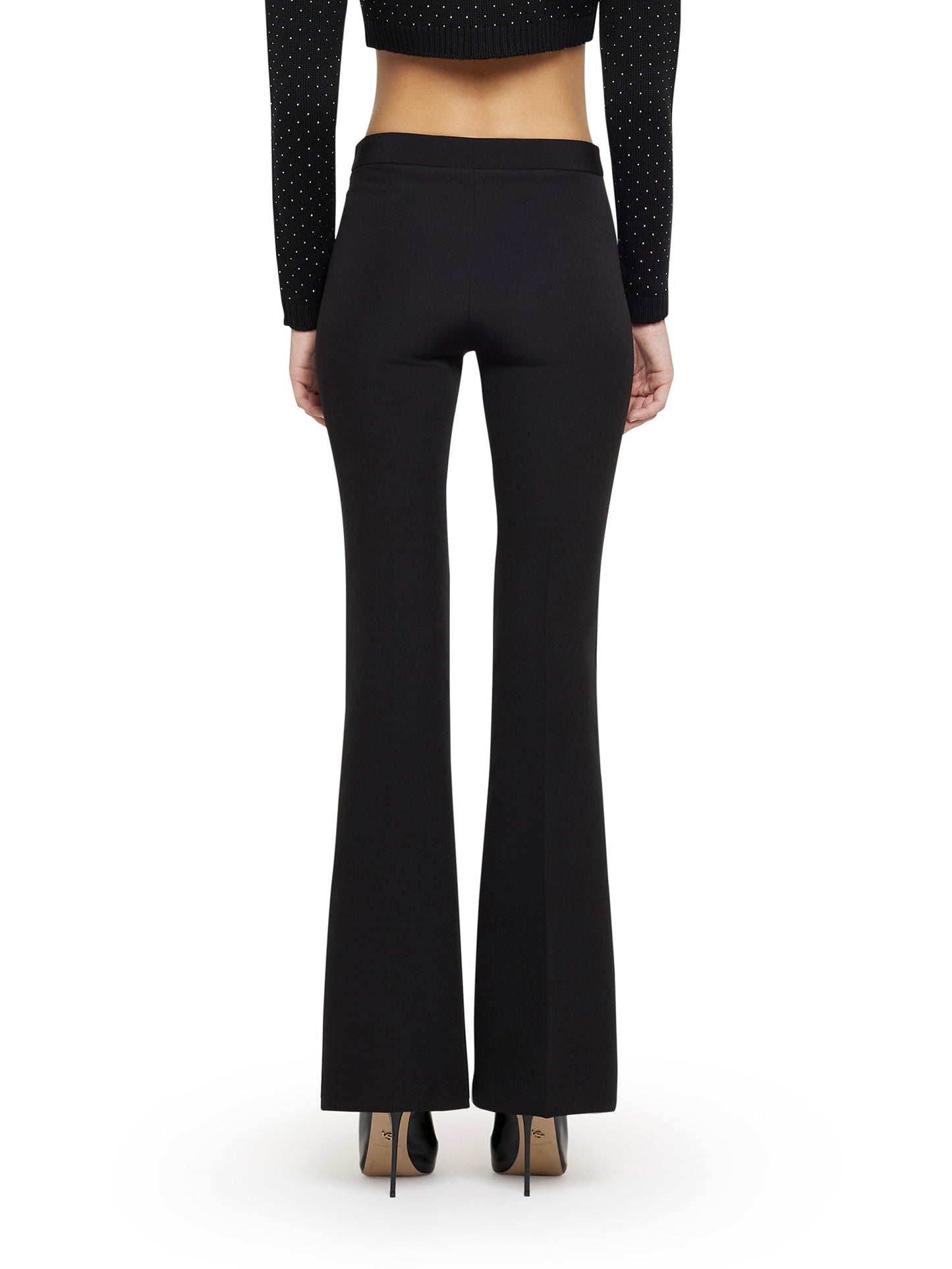 Basic flare trousers in technical fabric