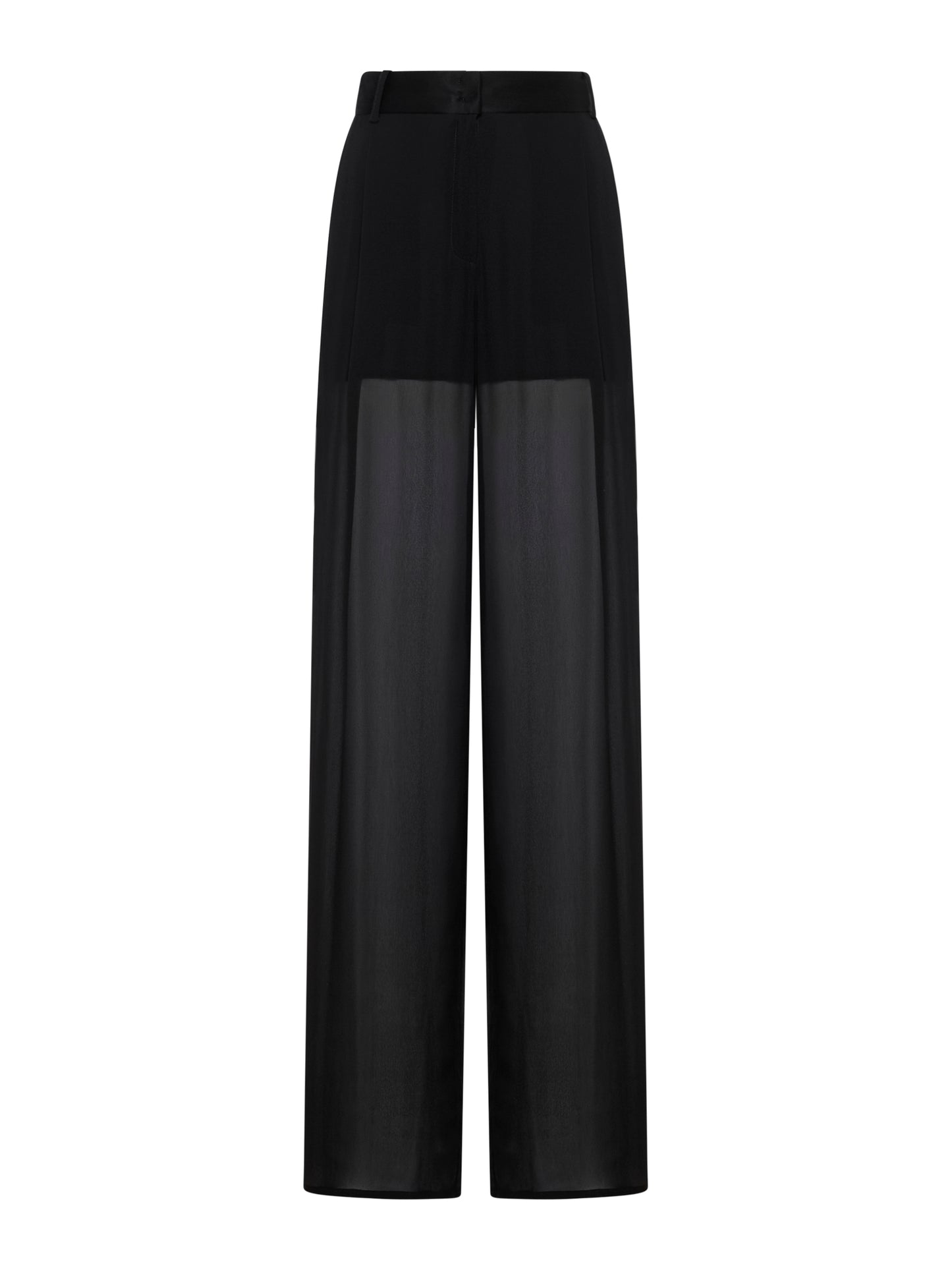 Pantaloni con pinces in georgette di viscosa