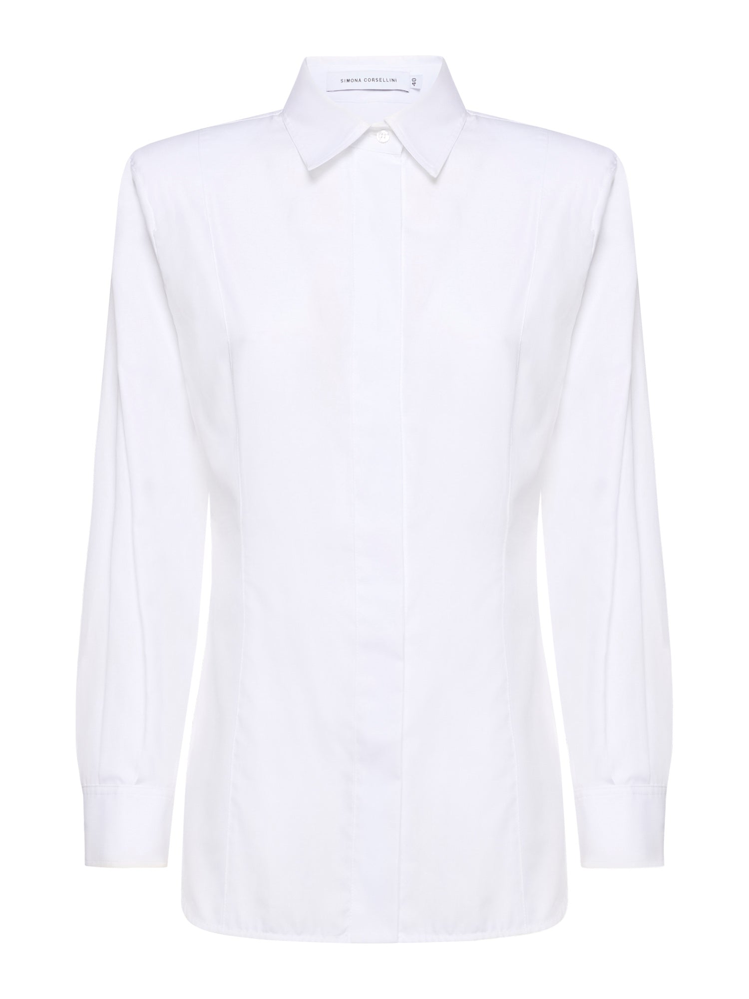 Camicia con cintura ricoperta e maxi fibbia in popeline