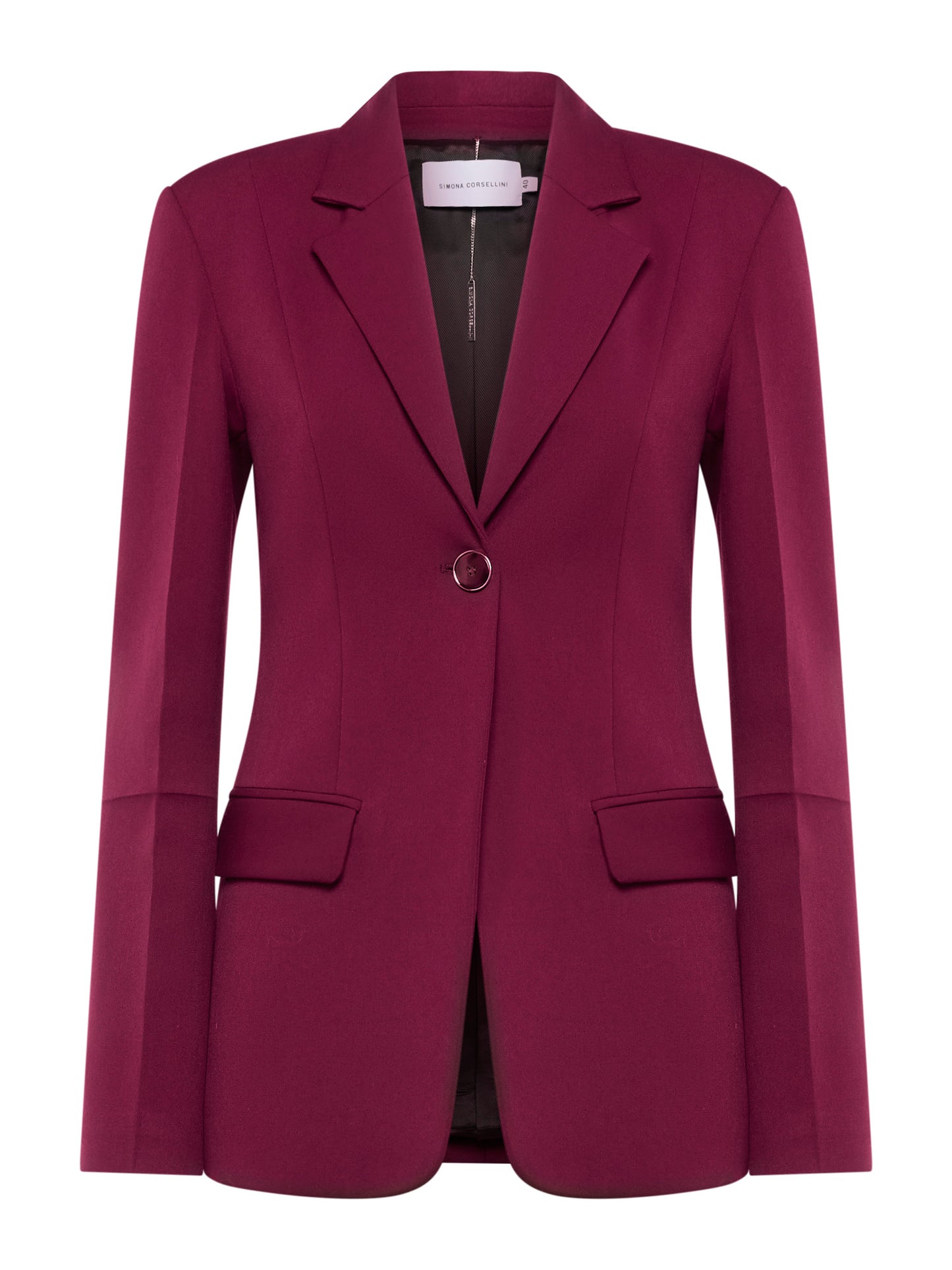 One-button jacket in comfortable combed fabric