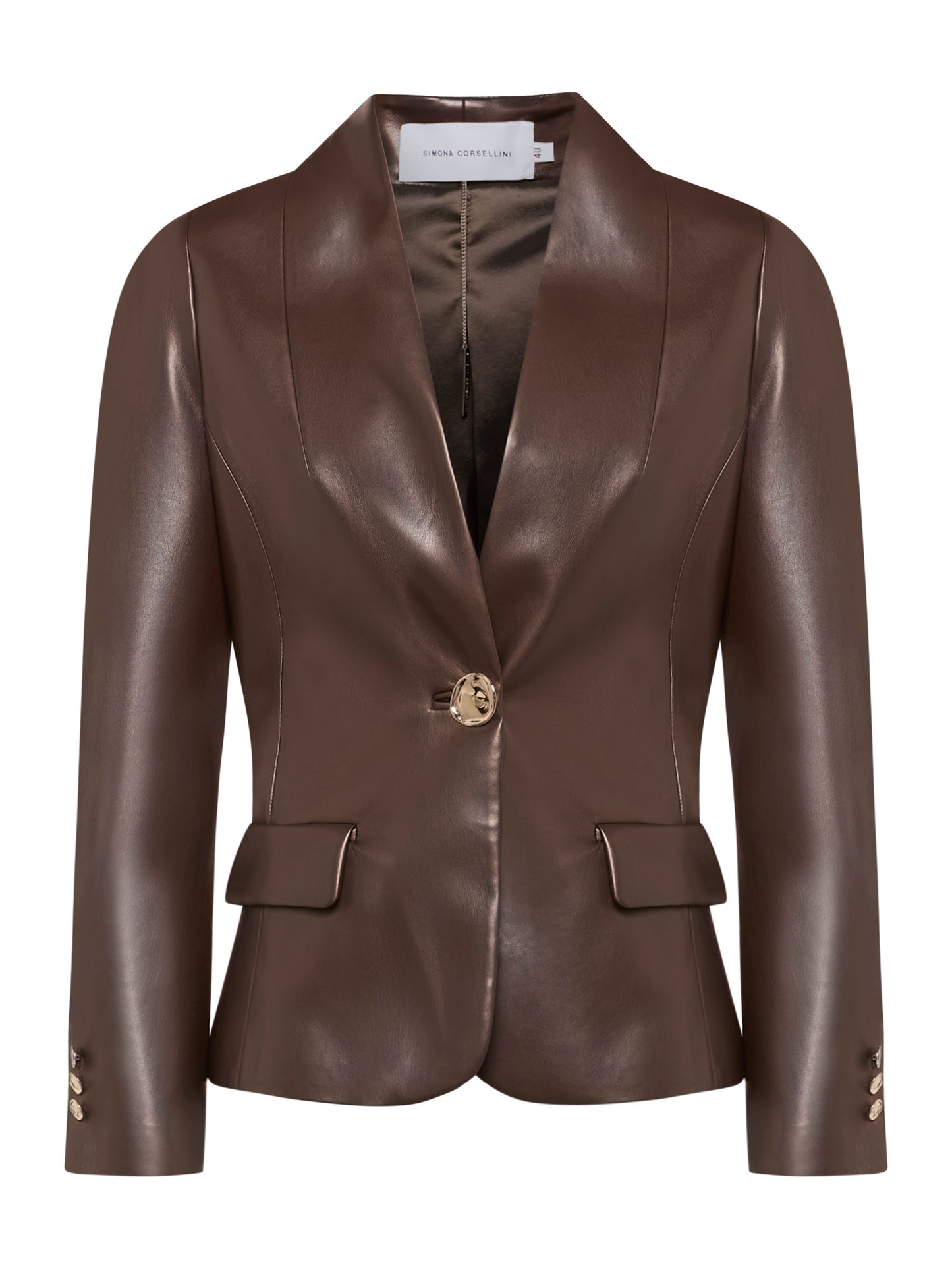 Giacca con collo montante in vegan leather
