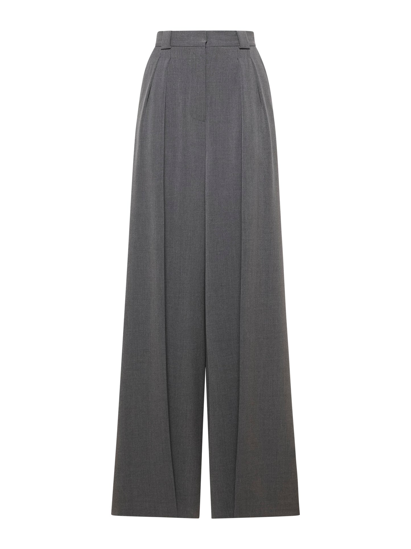 Pantaloni larghi con pinces in tela transition