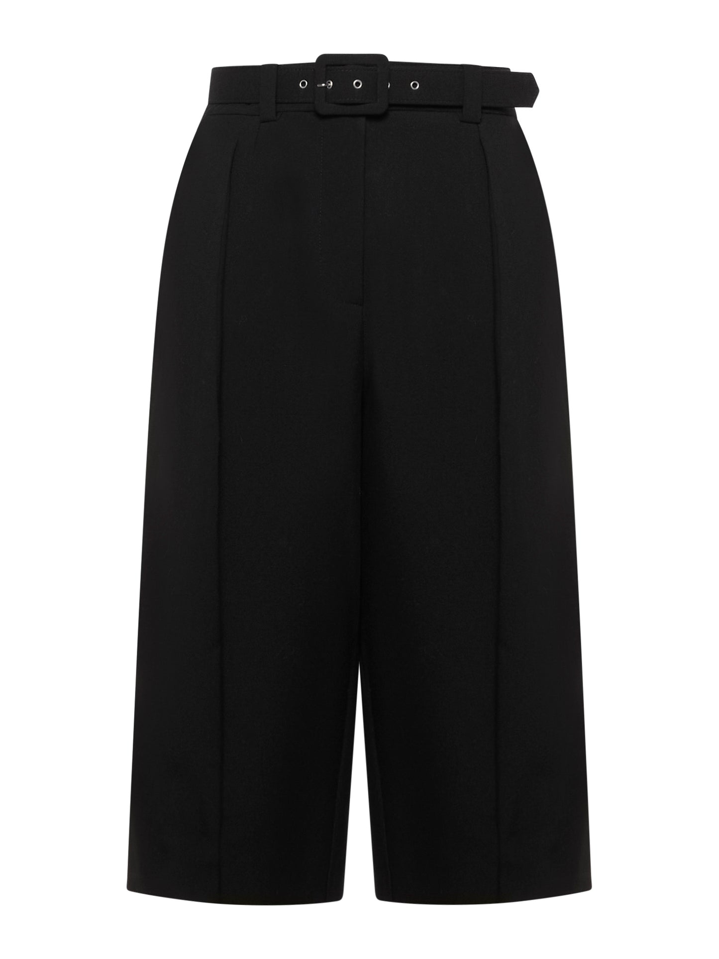 Pantaloni cropped con cintura ricoperta in golden crepe