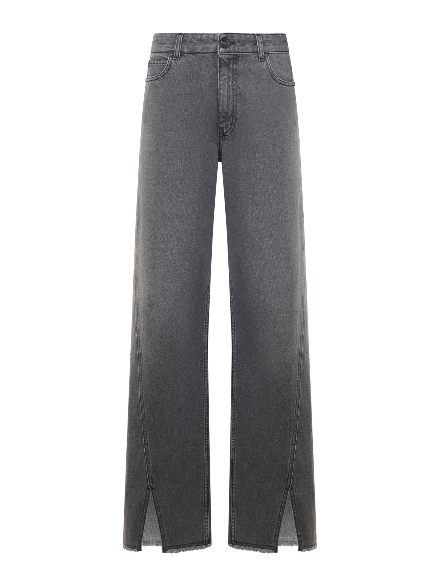 Denim largo con spacchi al fondo