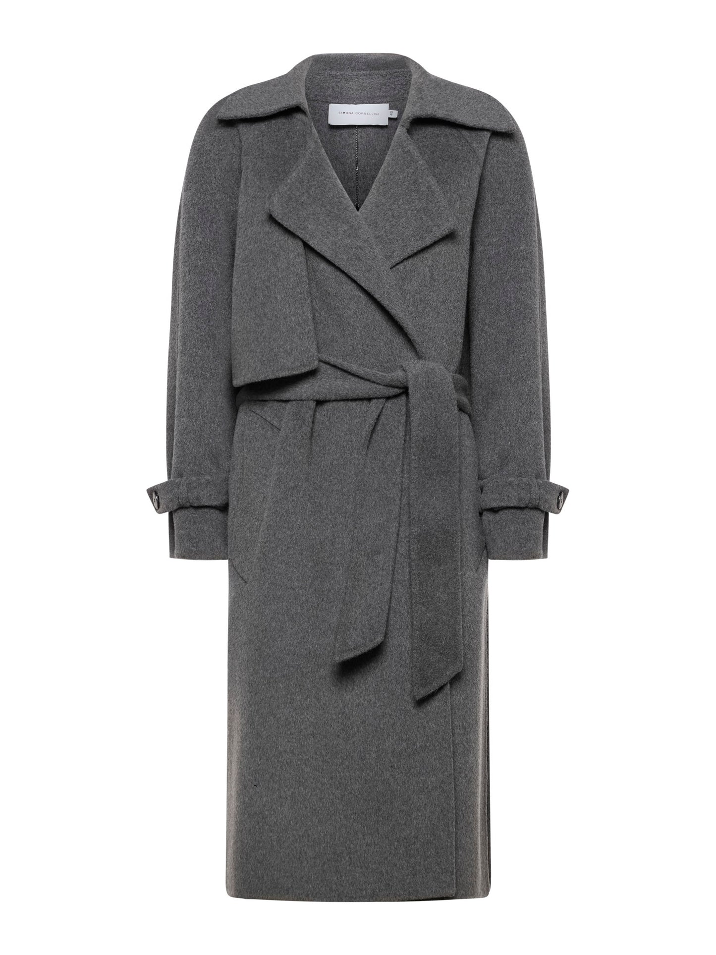 Trench con cintura in vita in panno double
