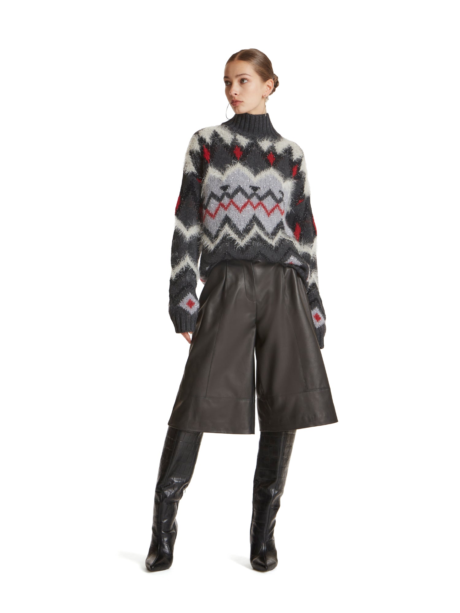 Maglia in jacquard a collo alto