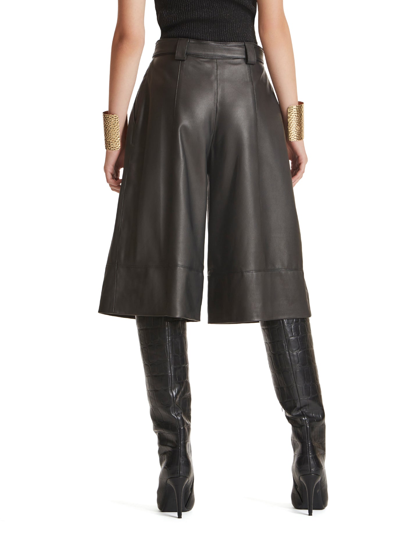 Leather Bermuda shorts