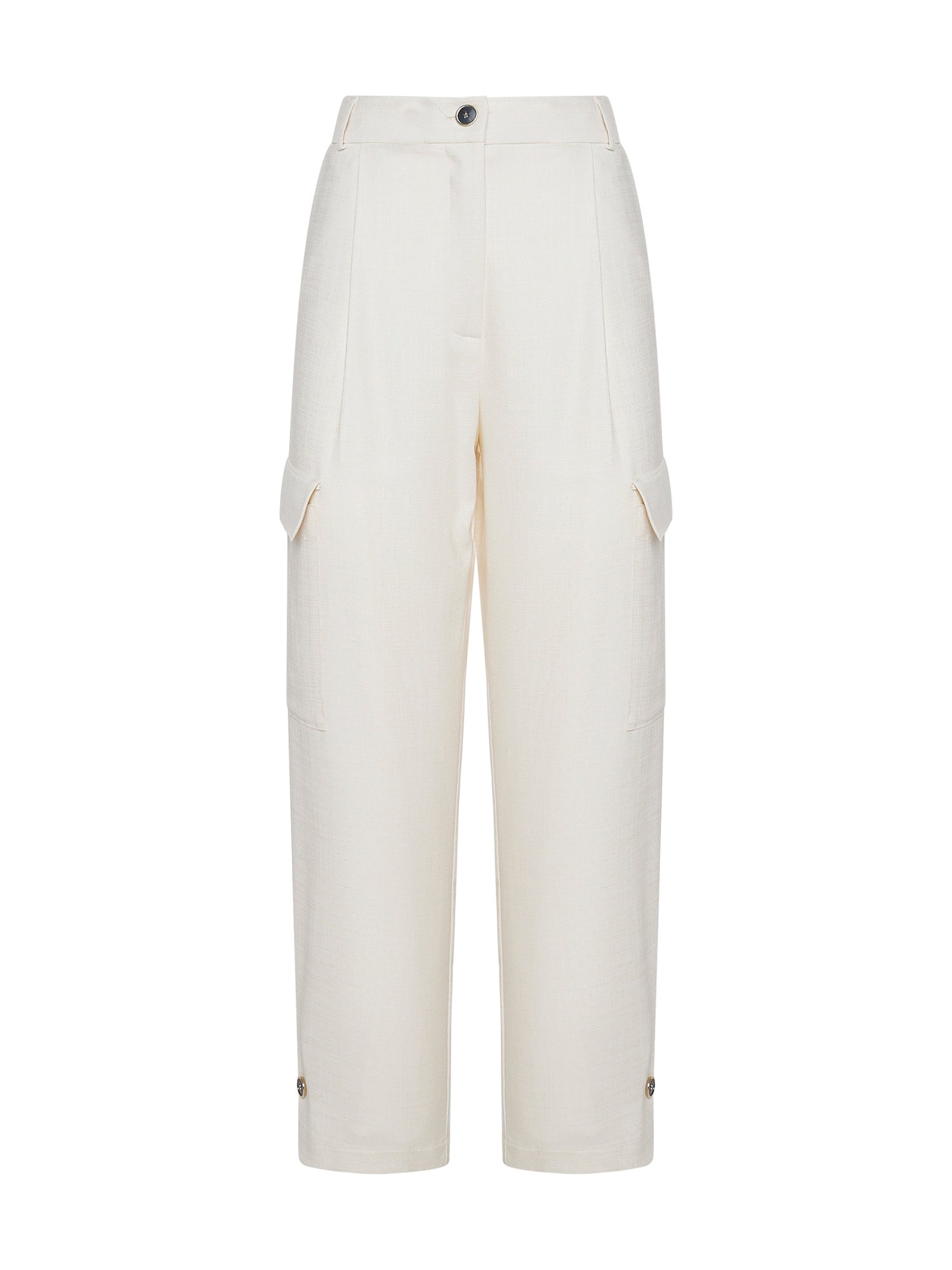 Luxury textured fabric cargo trousers