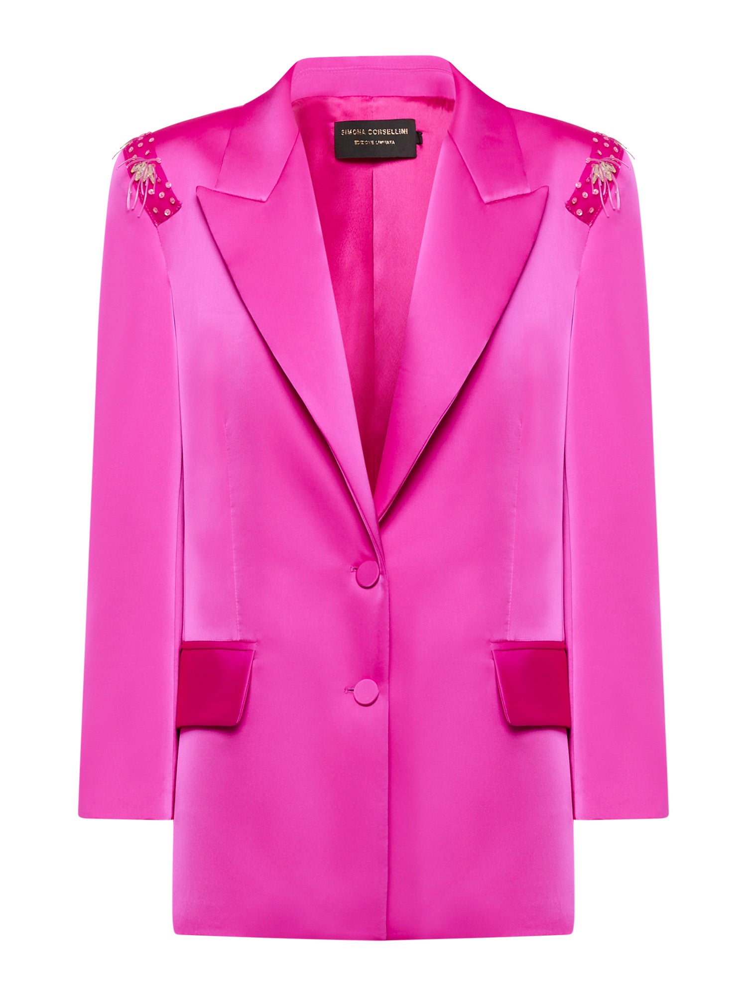 Giacca over a due bottoni in raso heavy