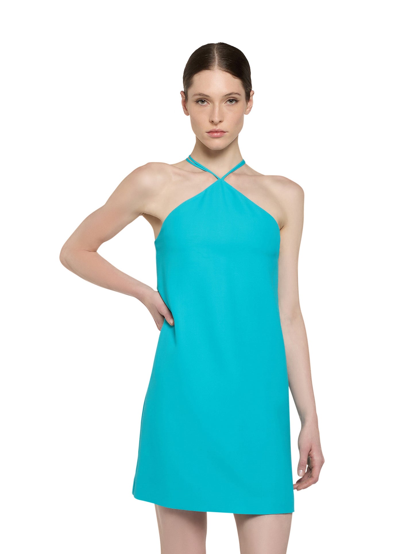 Minidress in doppia georgette di viscosa