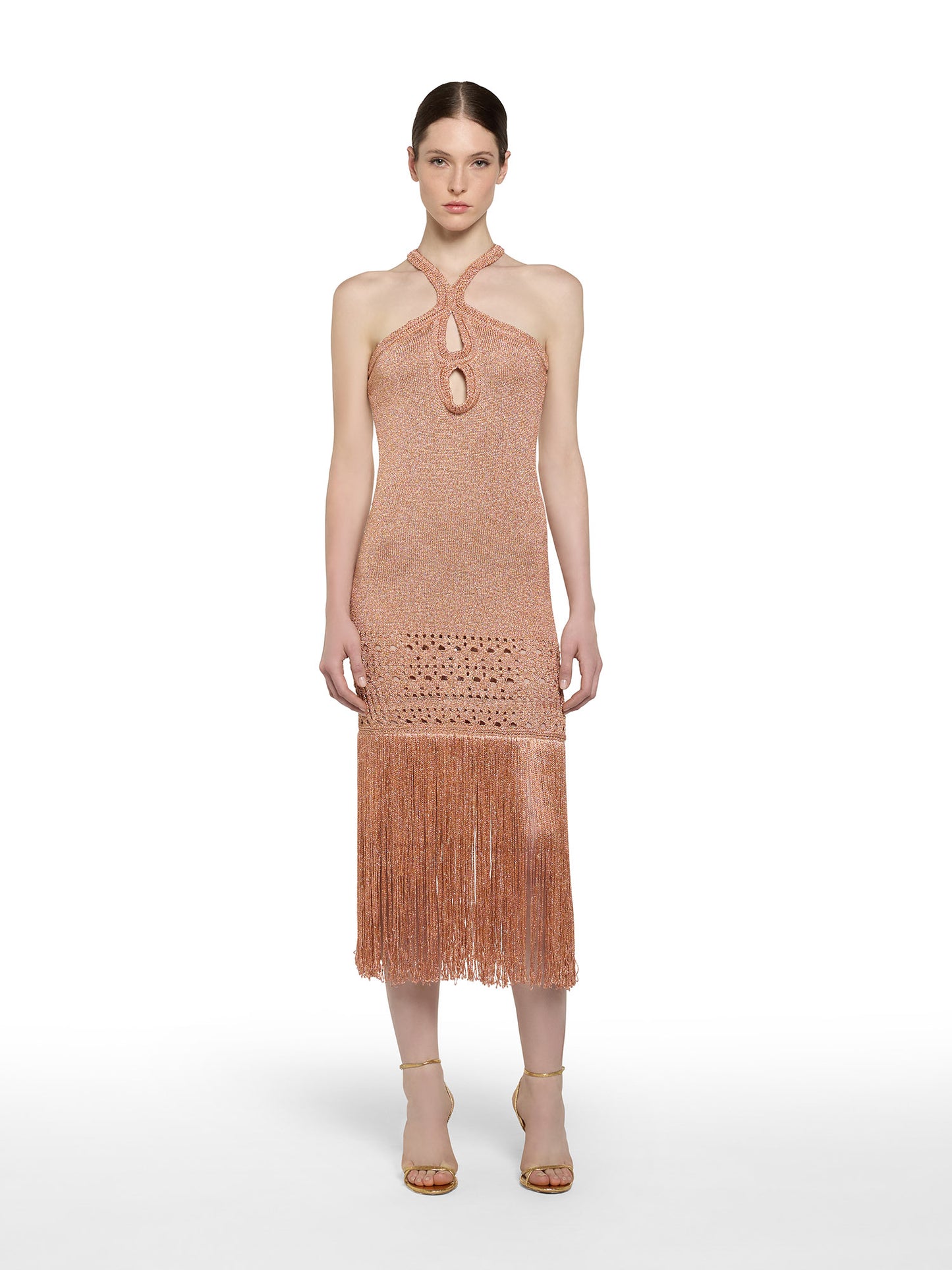 Abito lunghezza 7/8 in traforato lurex