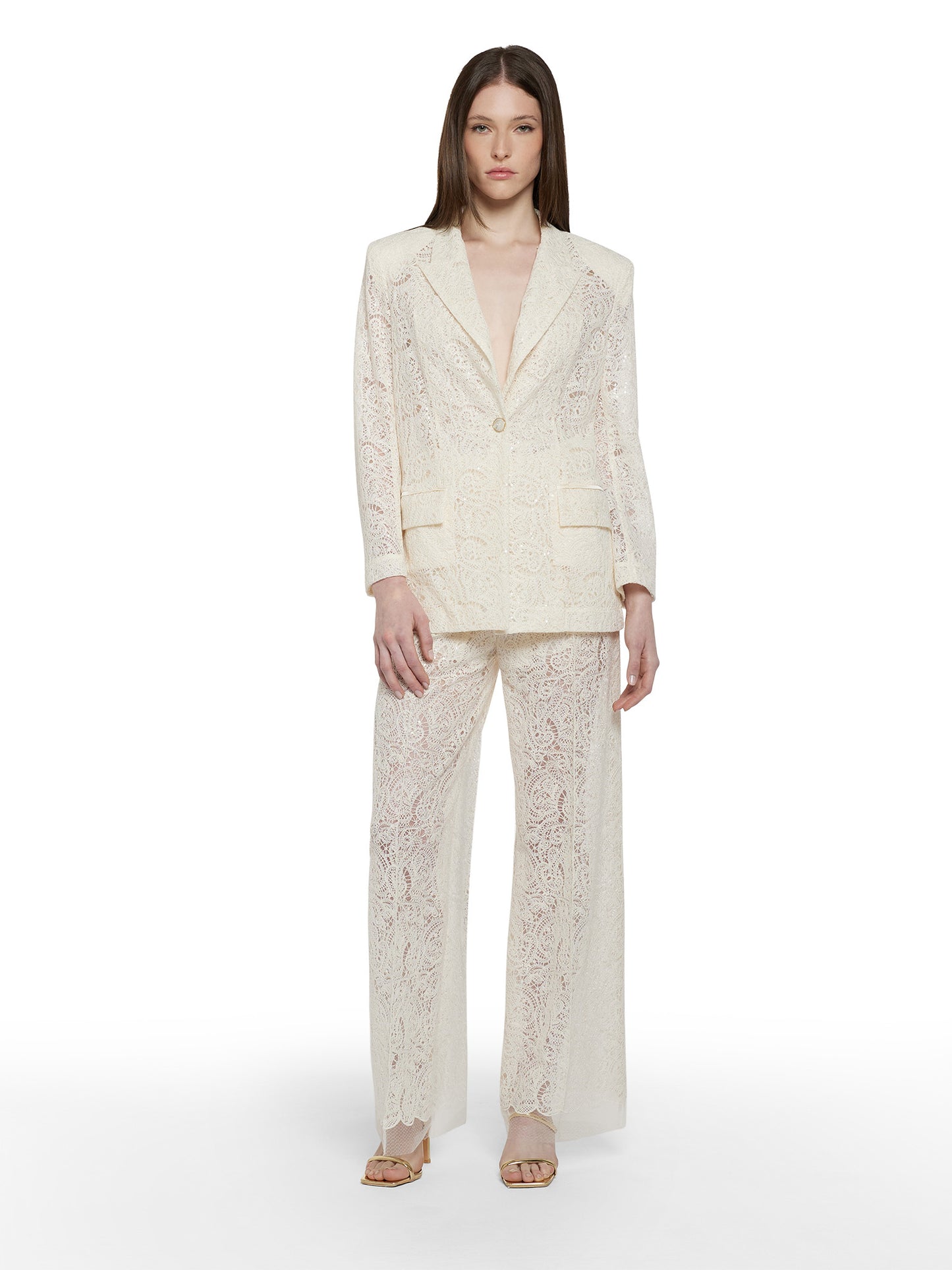 Giacca over in pizzo ricamato