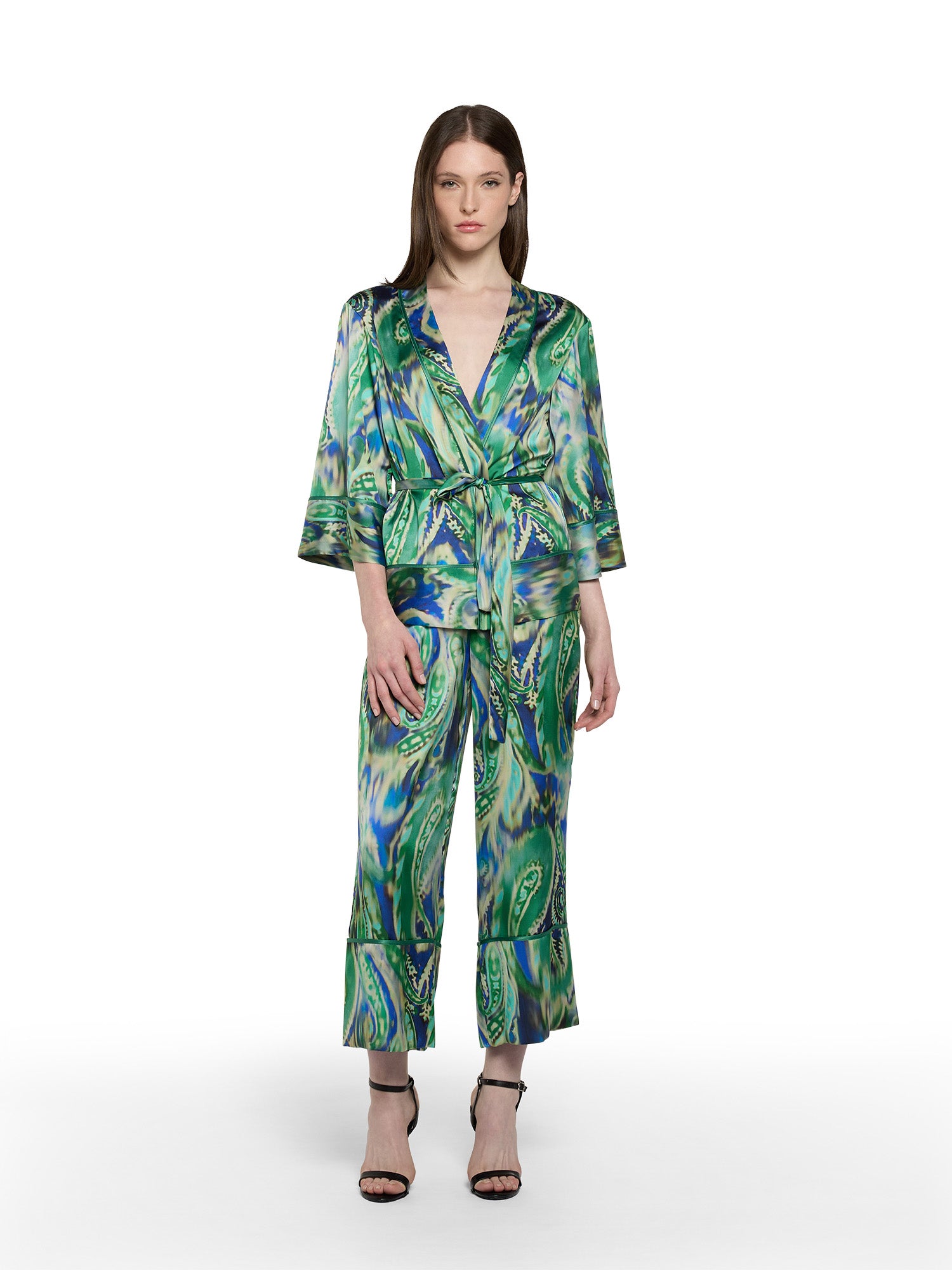 Giacca kimono in stampa sfumata