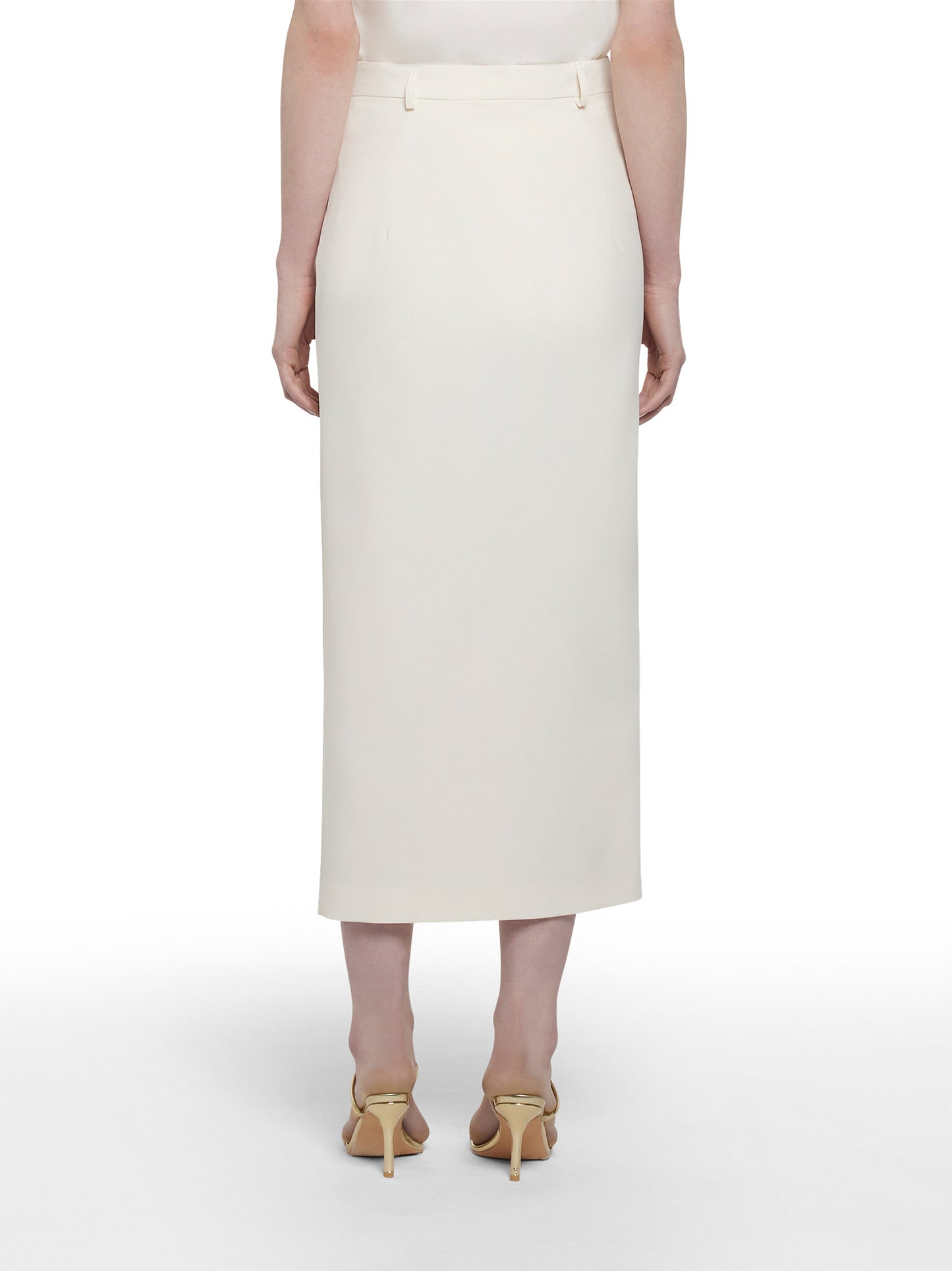 Straight 7/8-length skirt in fluid fabric