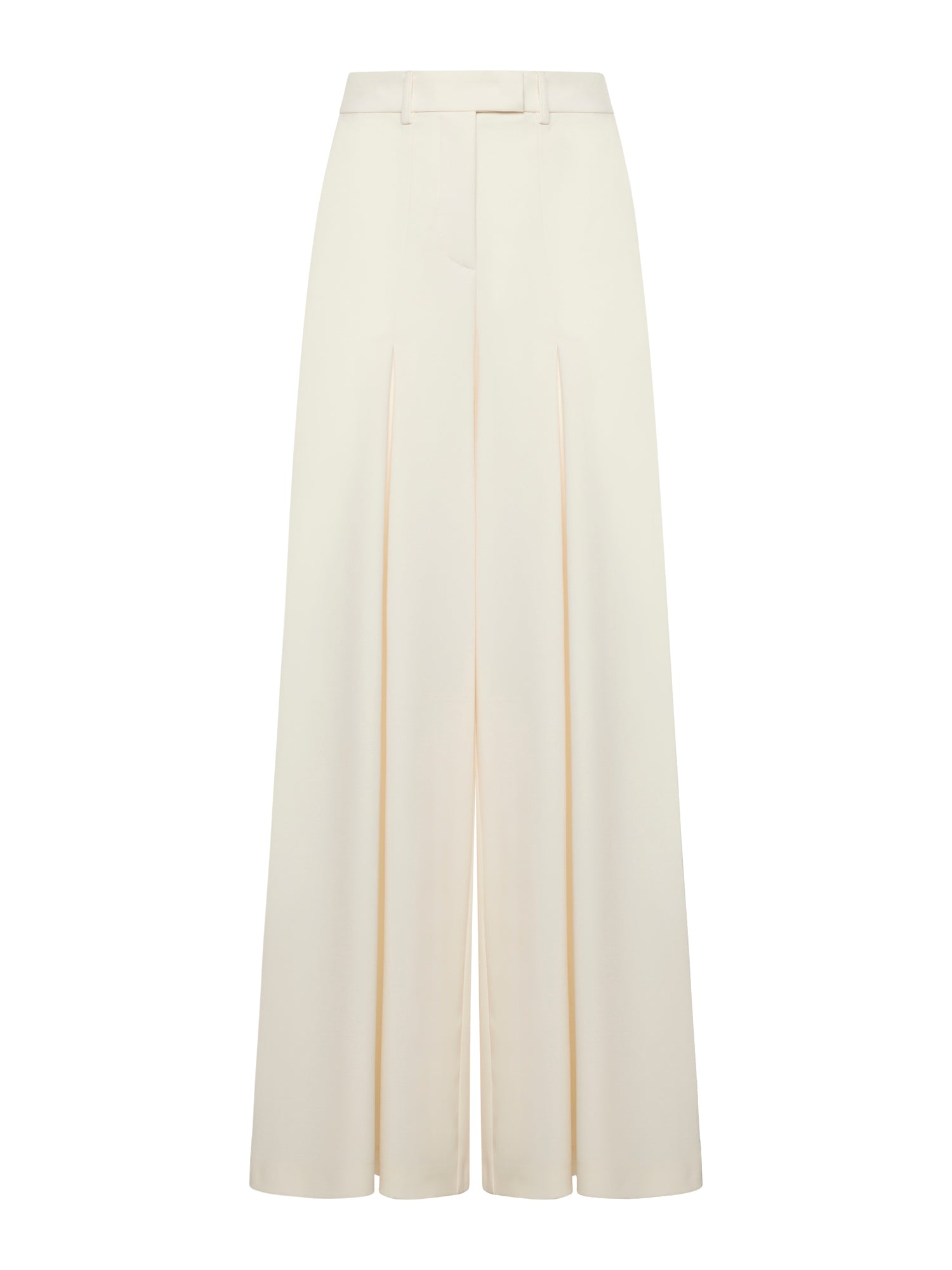 Pantalone largo in poly cady