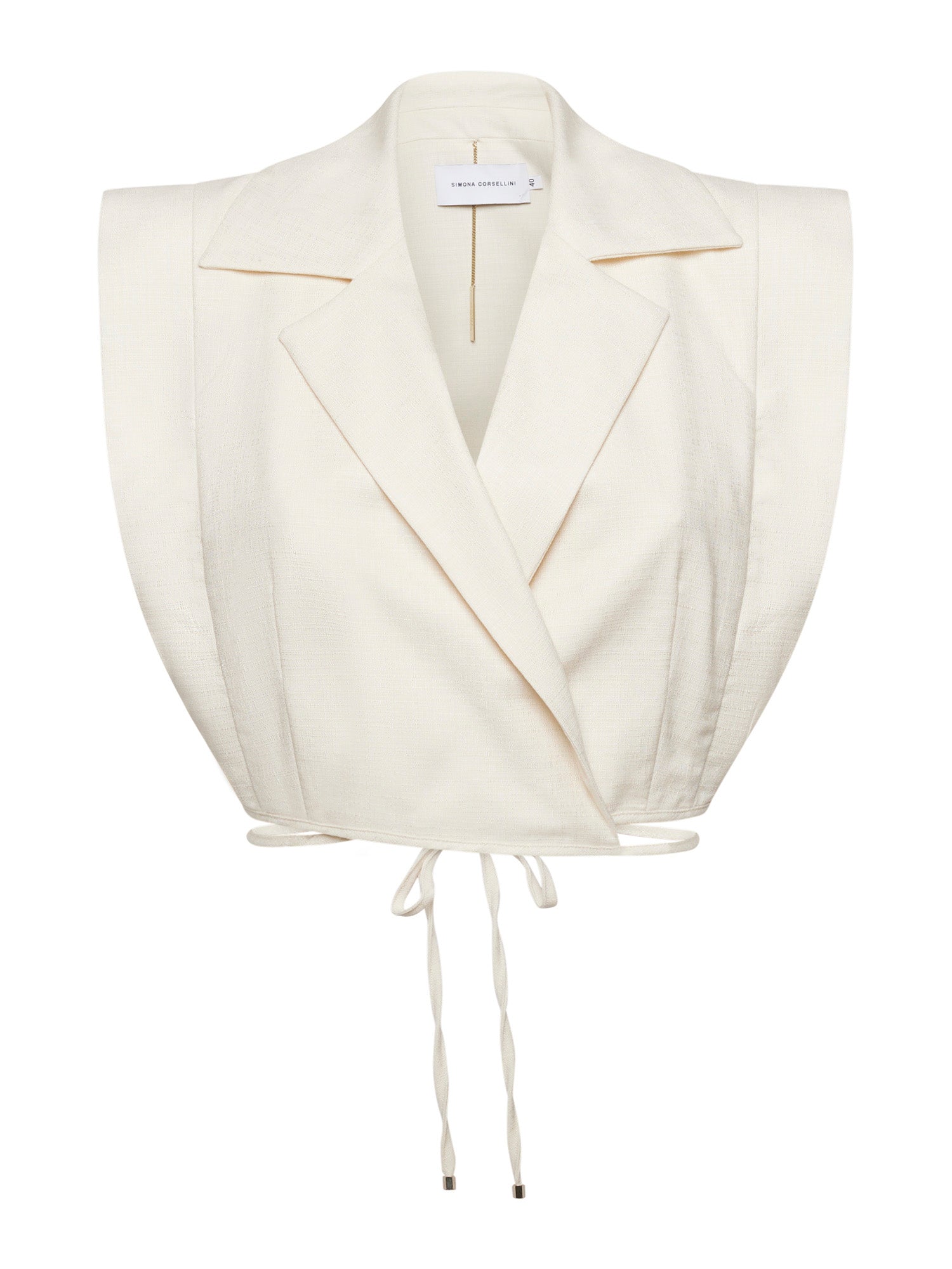 Top cropped incrociato in tramato luxury