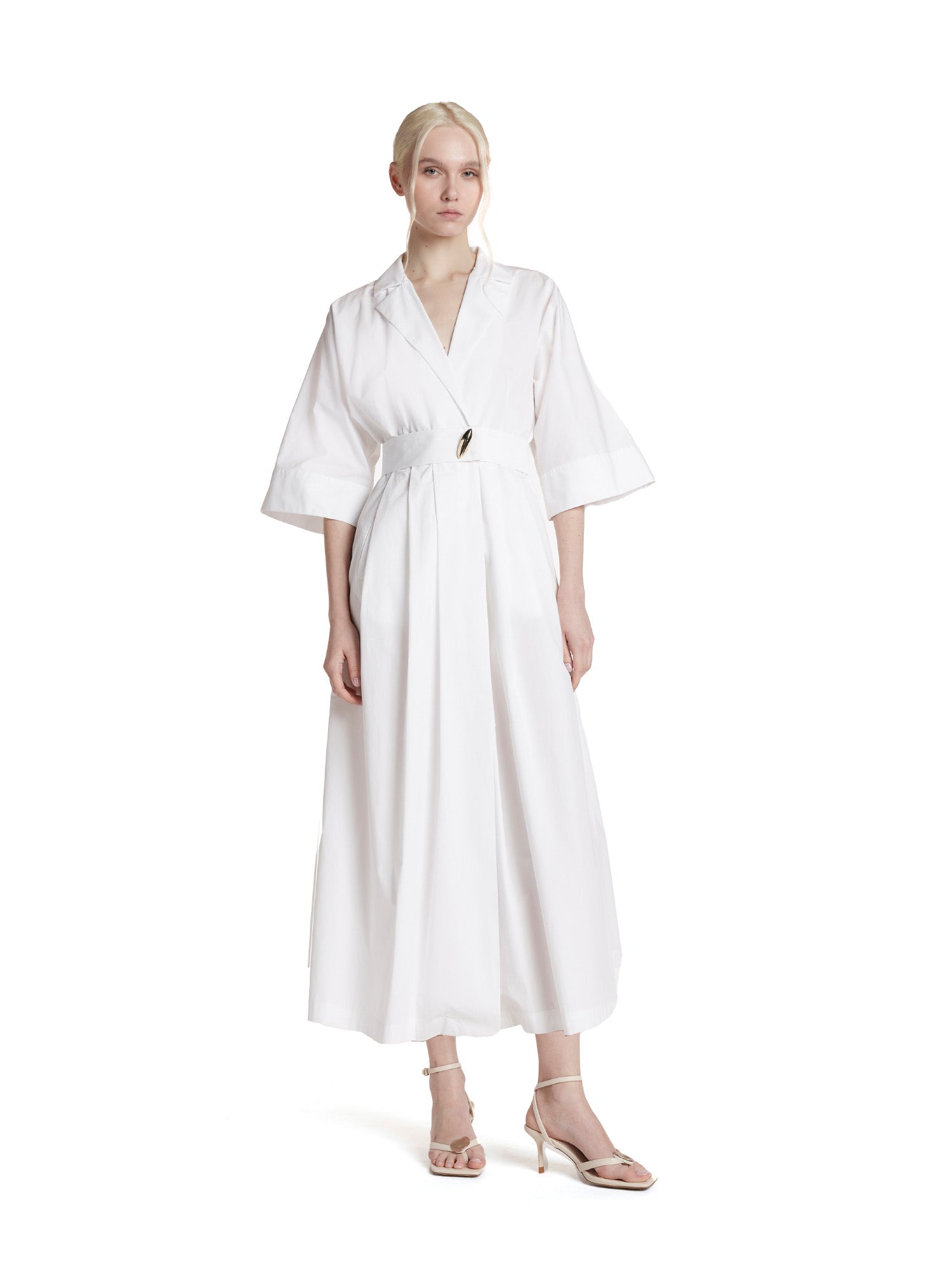 Midi dress with lapels