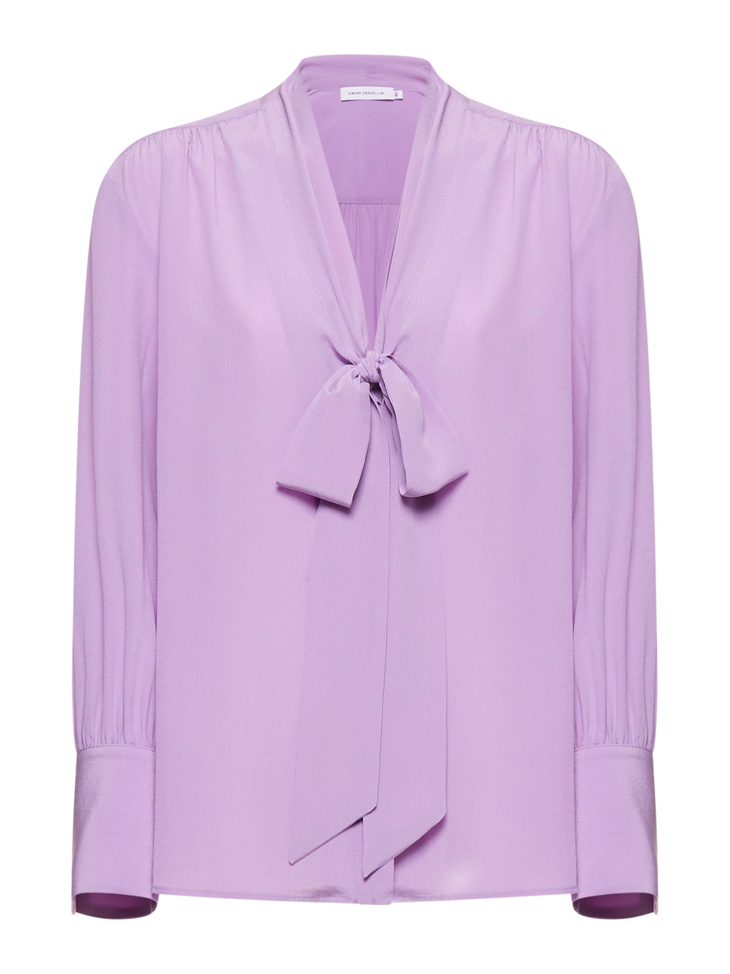 Foulard-effect silk crepe de chine shirt