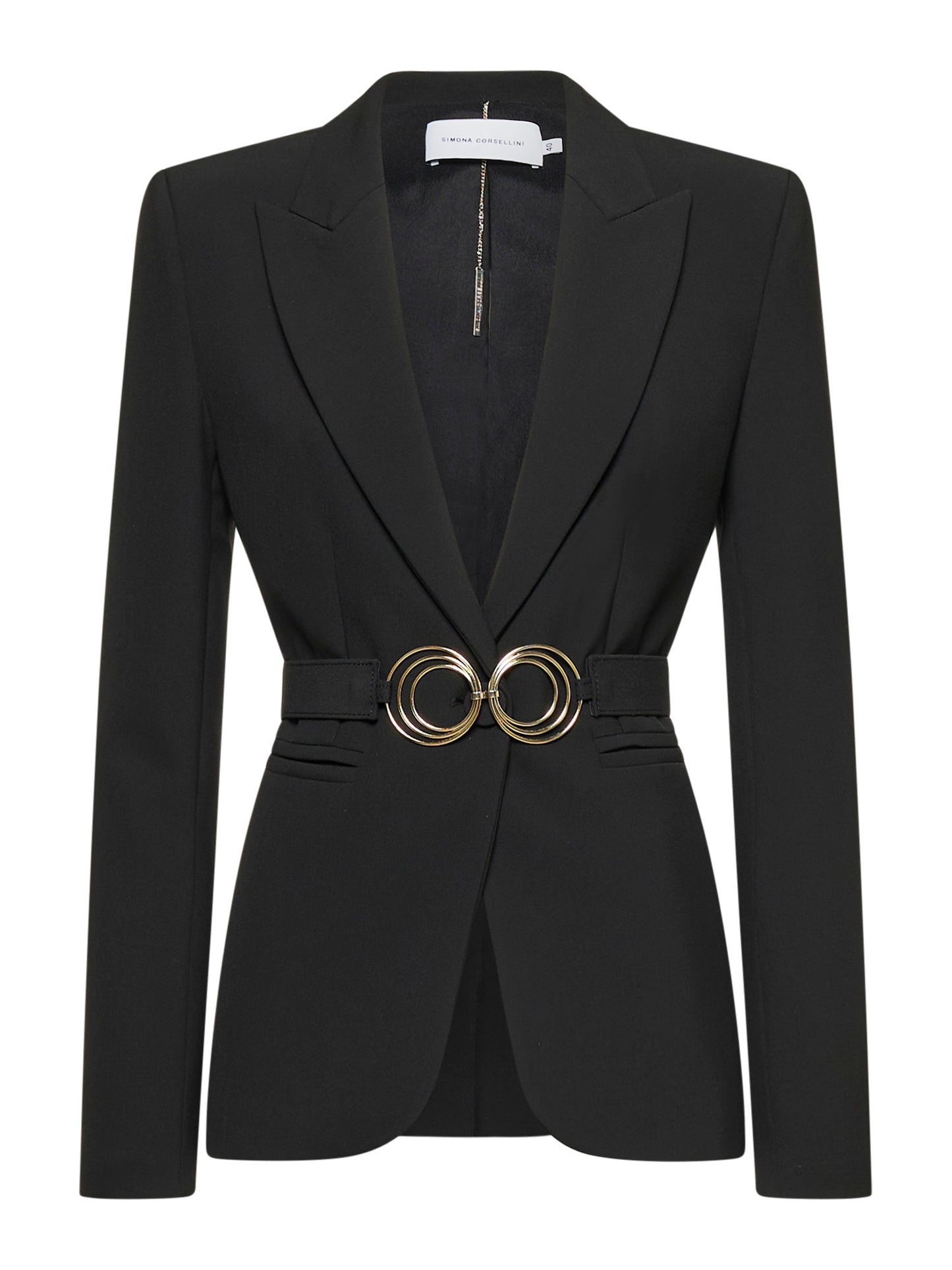 Ultra-fitted jacket with triple double ring detail