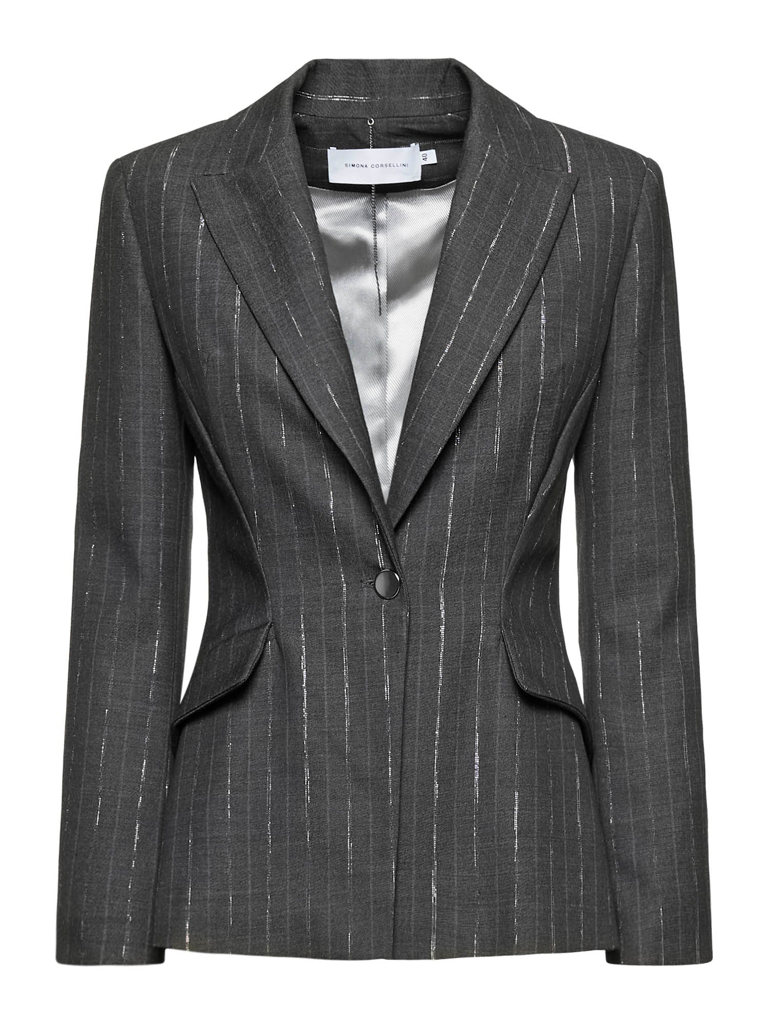 Single-breasted jacket in translucent pinstripe