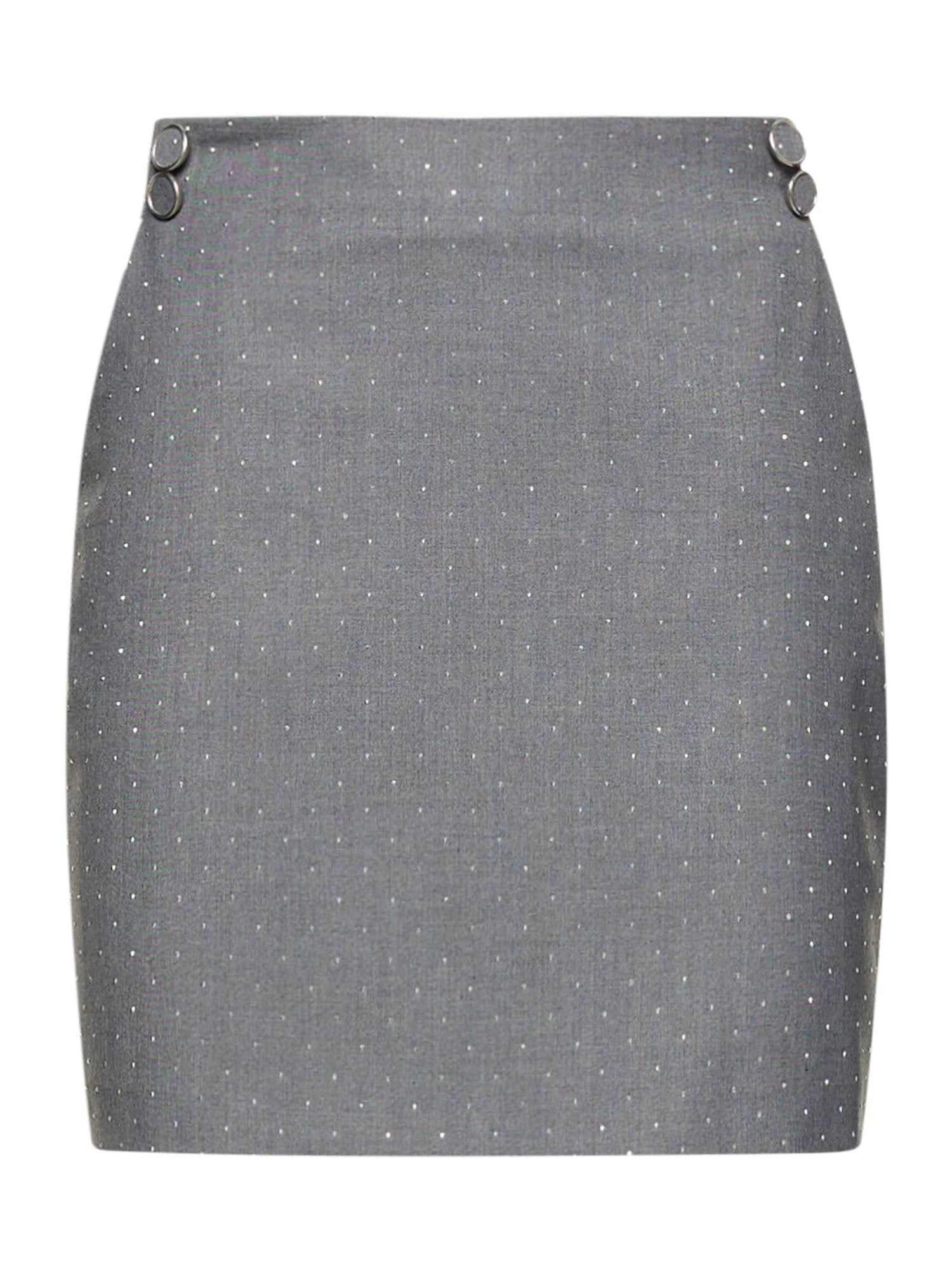 Micro-studded canvas miniskirt