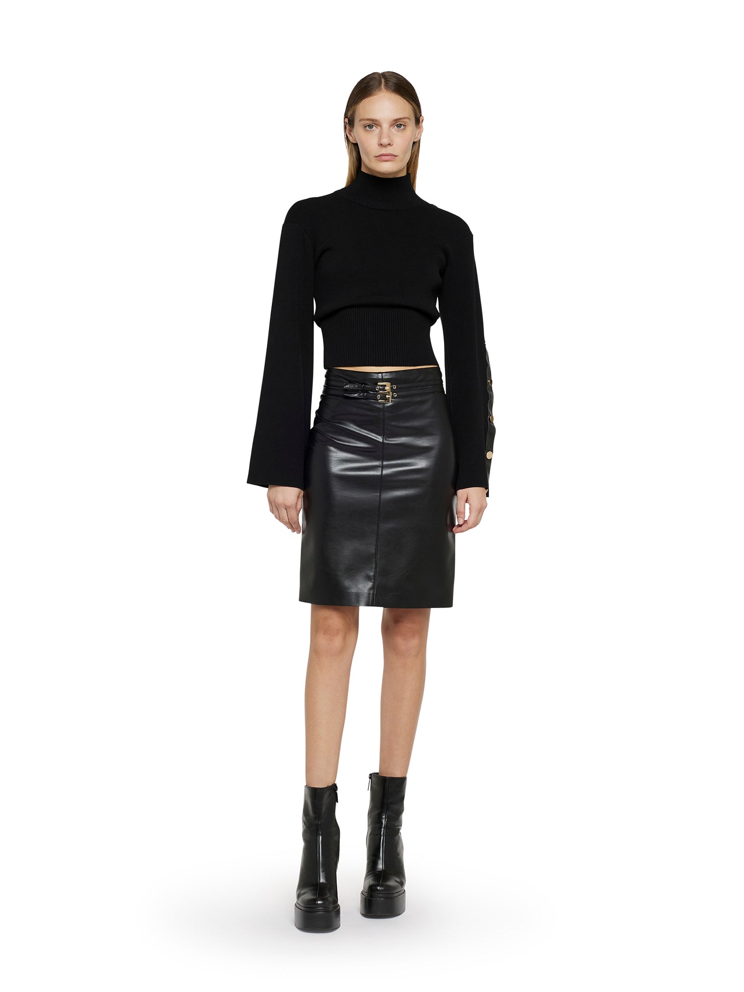 Black leather pencil skirt discount zara