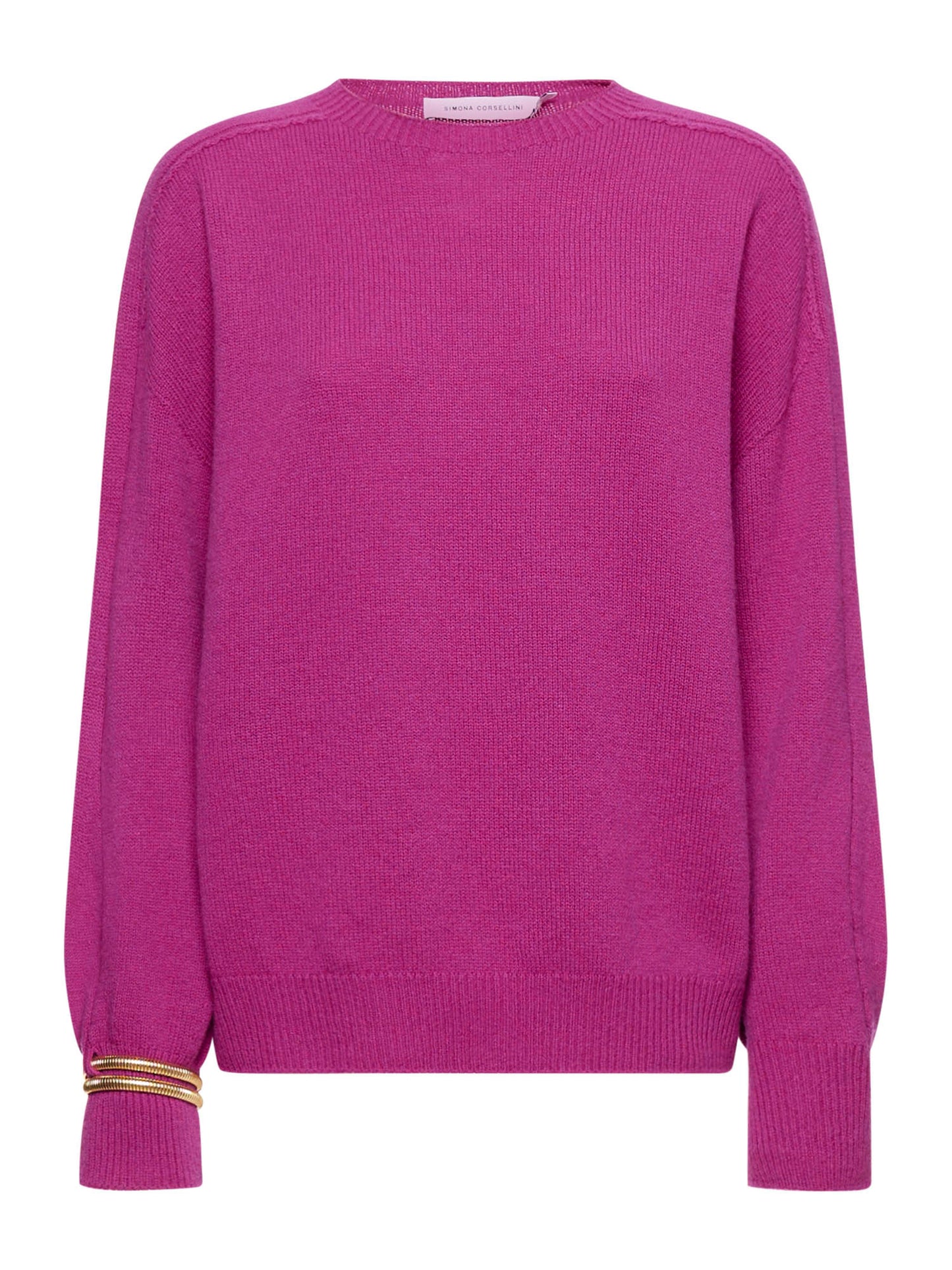 Cashmere wool sweater with snake bracelet