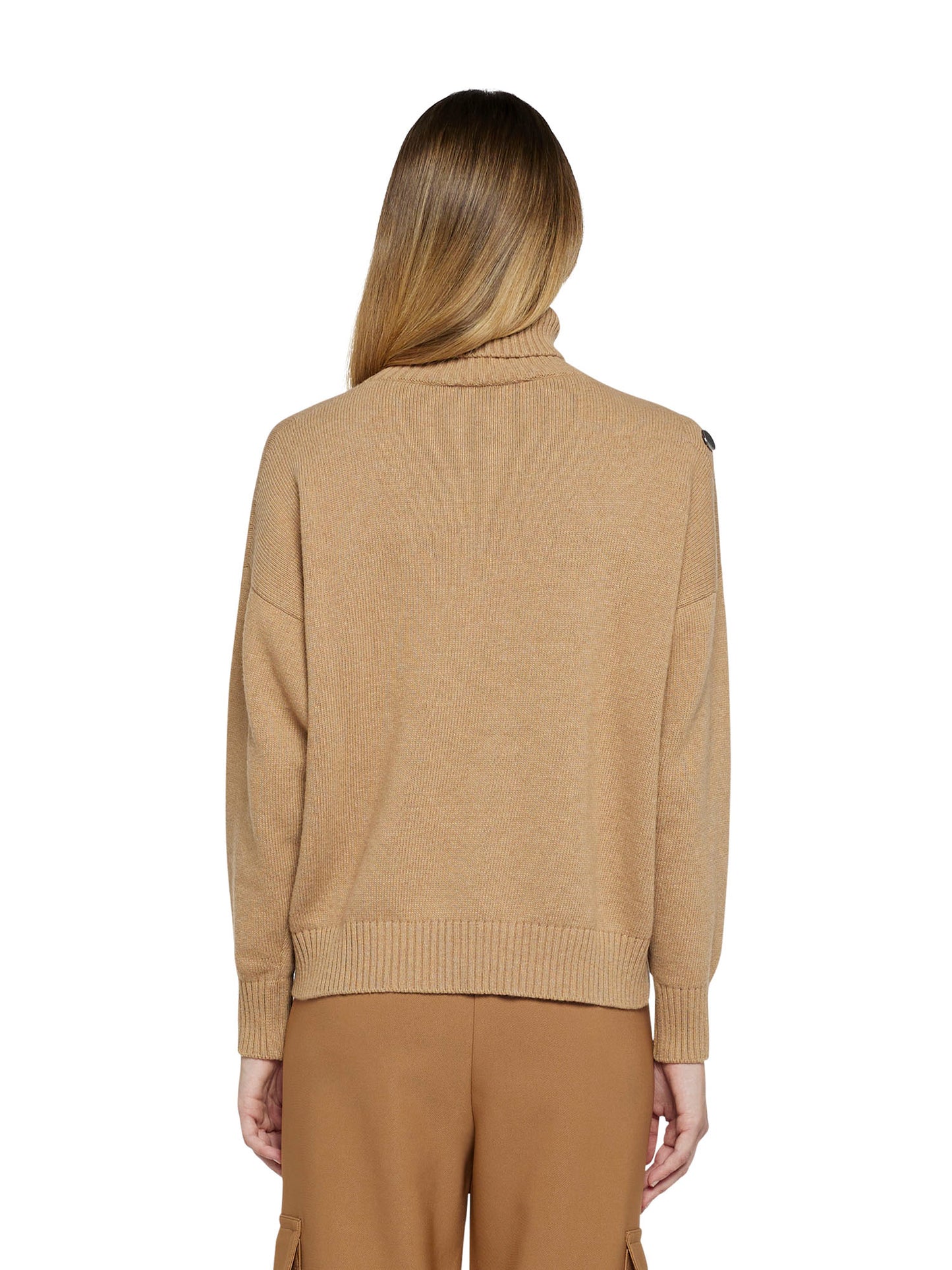 Cashmere-blend sweater with button detail