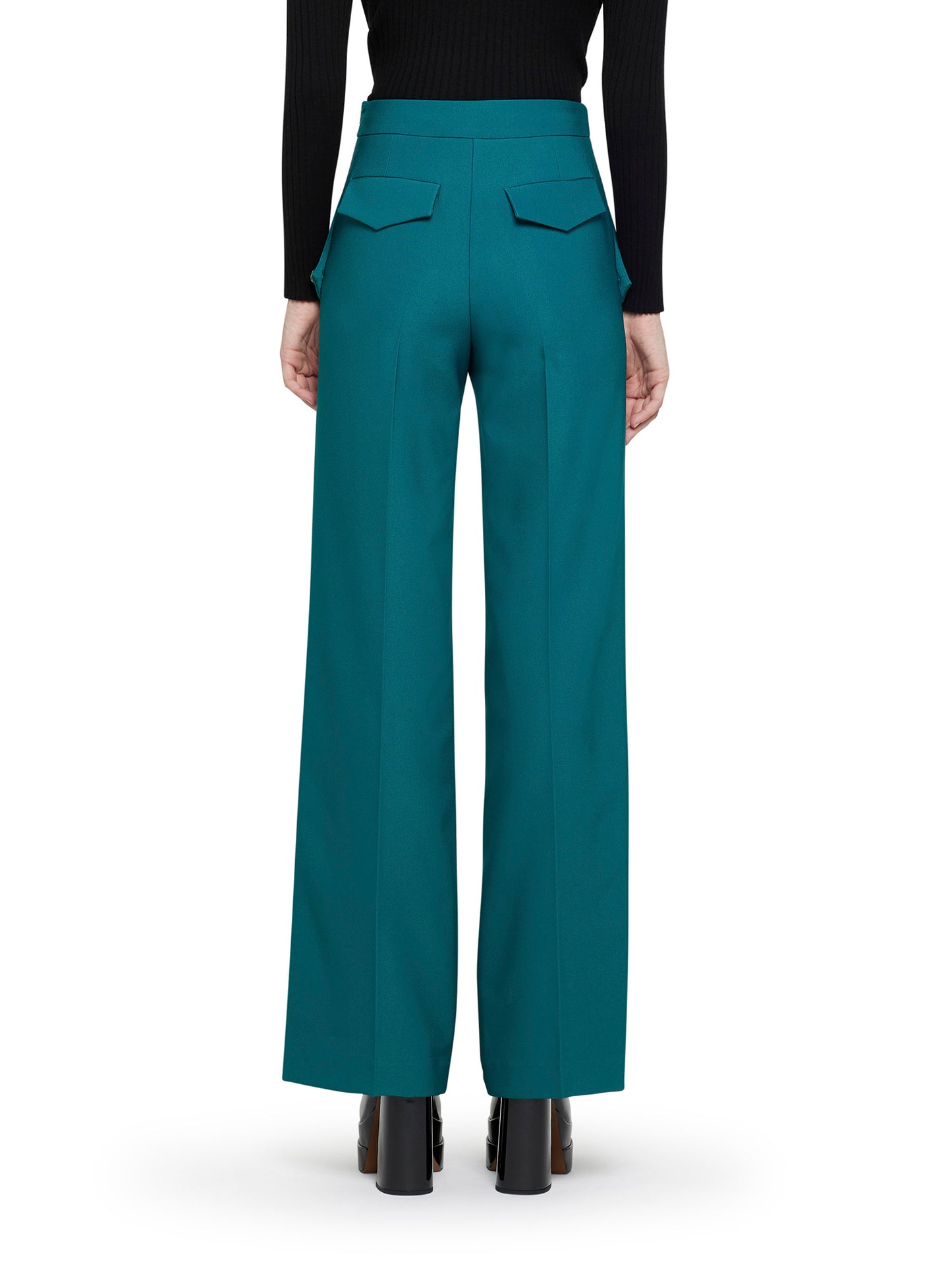 Palazzo trousers with button motif