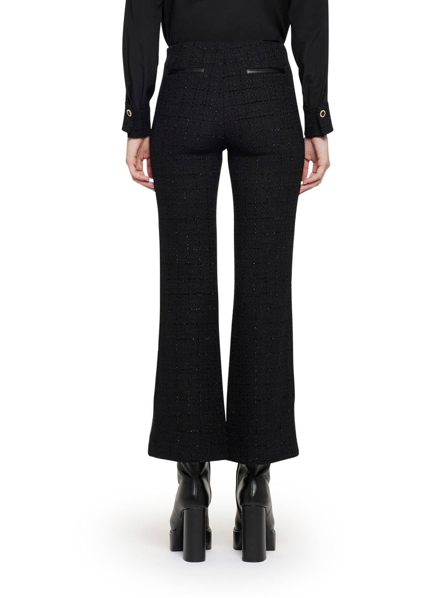 Pantalone flare cropped in tweed chanel