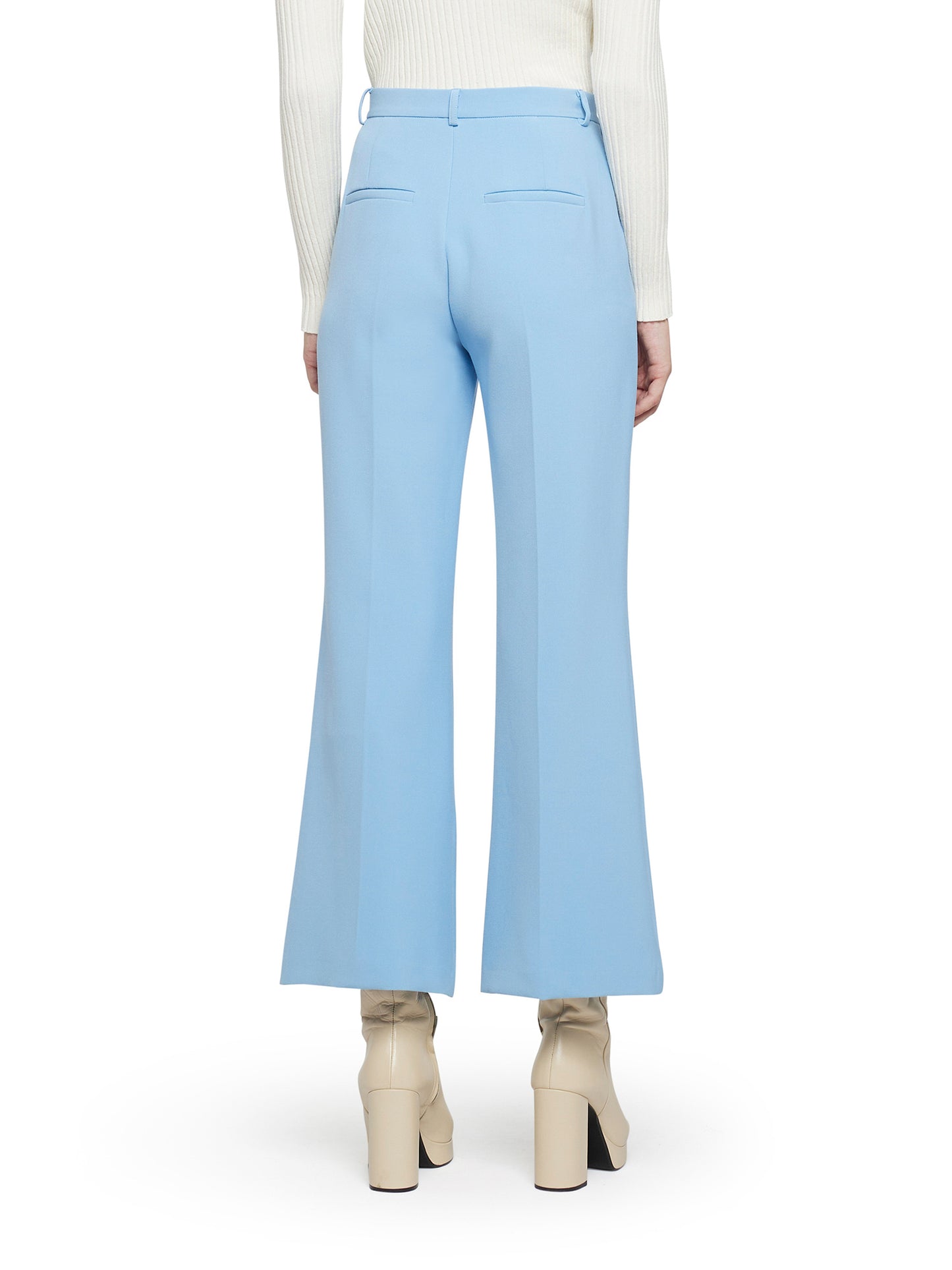 High-waisted cropped flare trousers