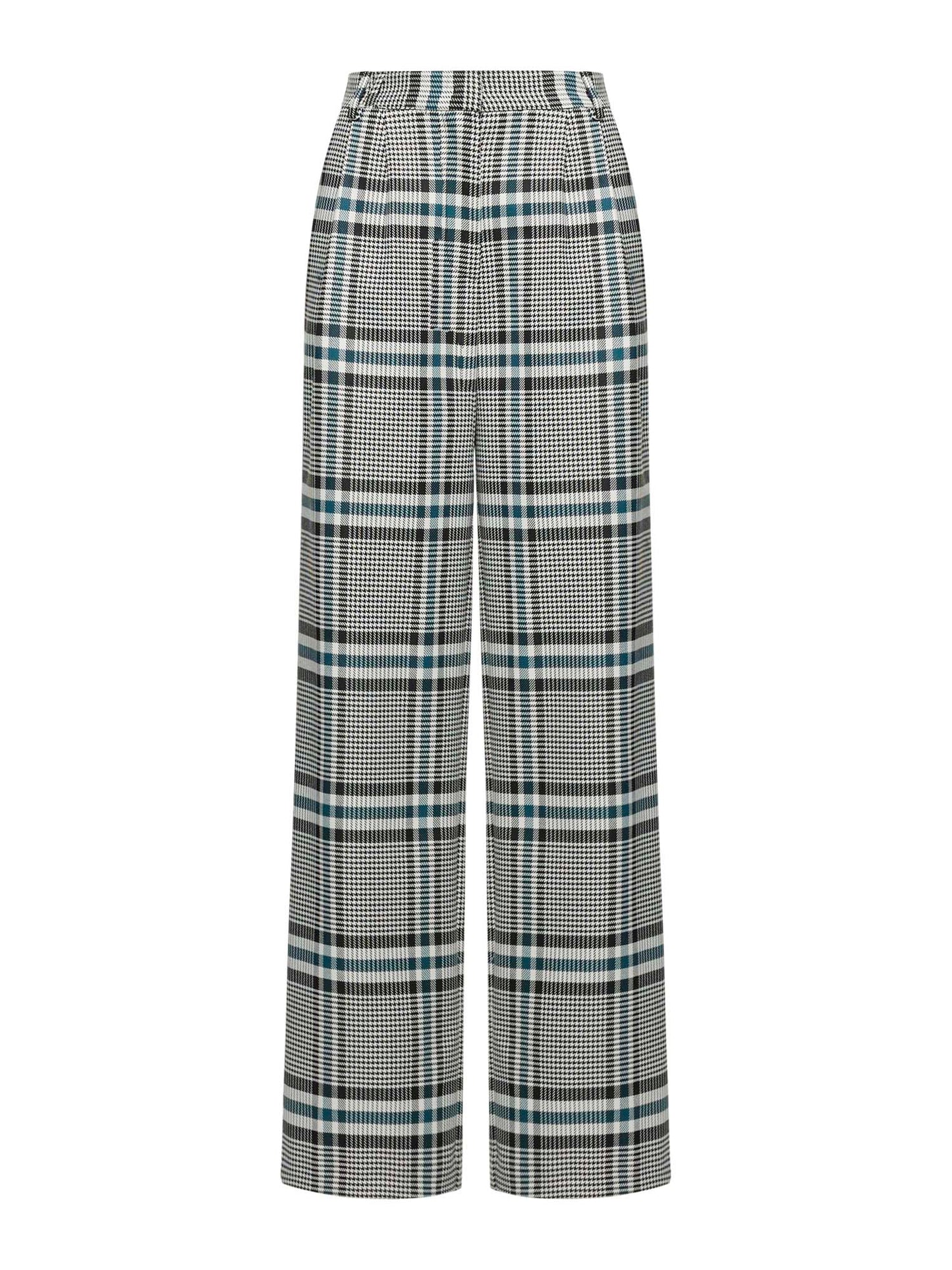 Wide-leg trousers in colour check