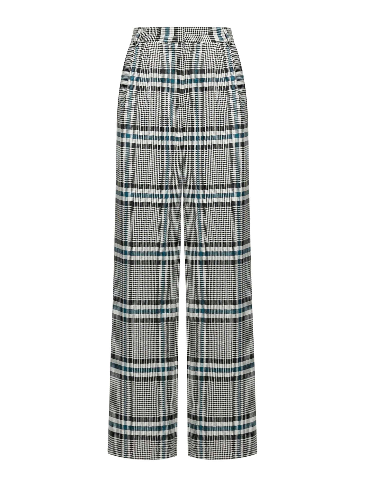 Wide-leg trousers in colour check