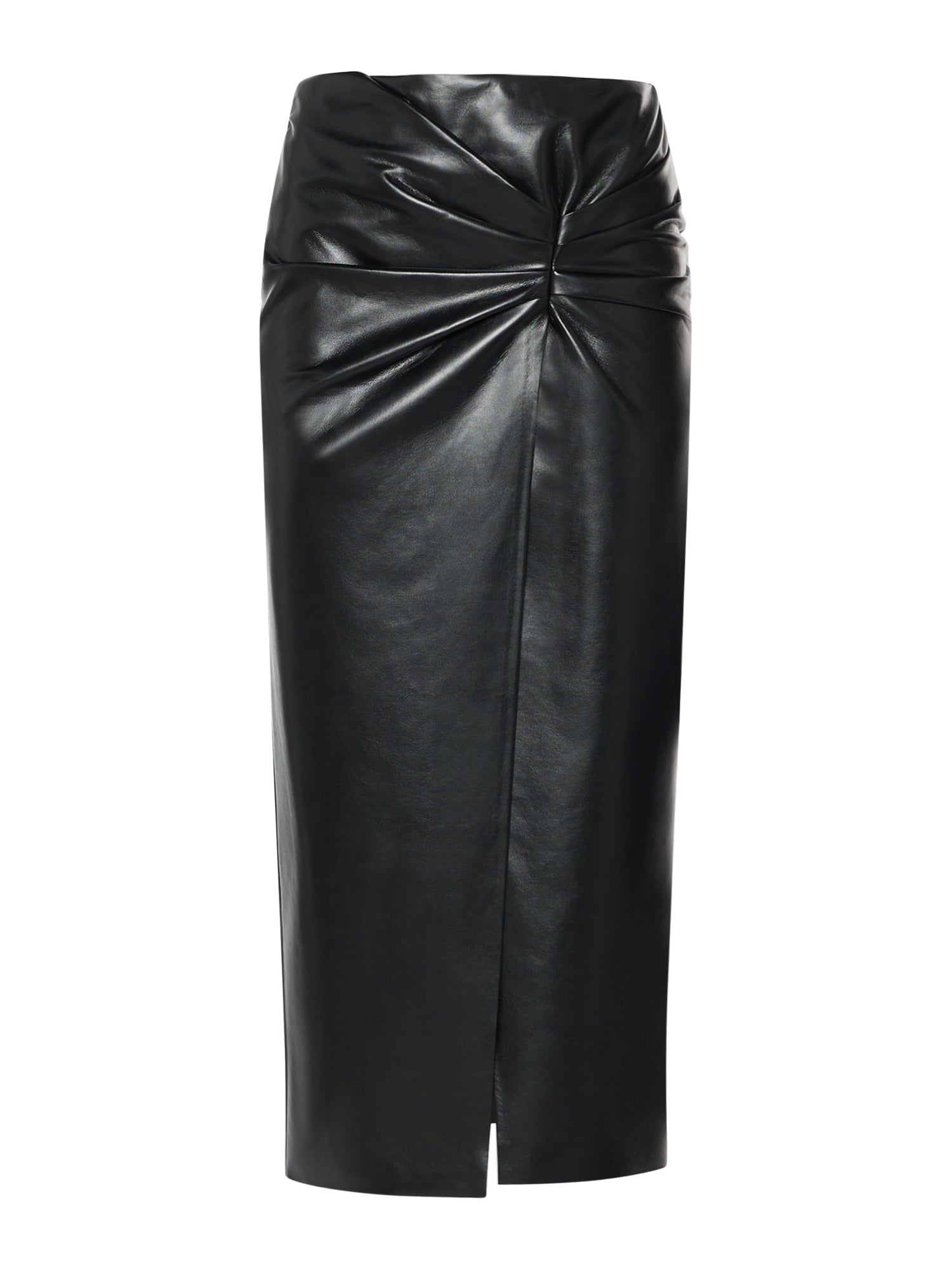 Space Simona Corsellini Gonna in vegan leather con nodo in vita