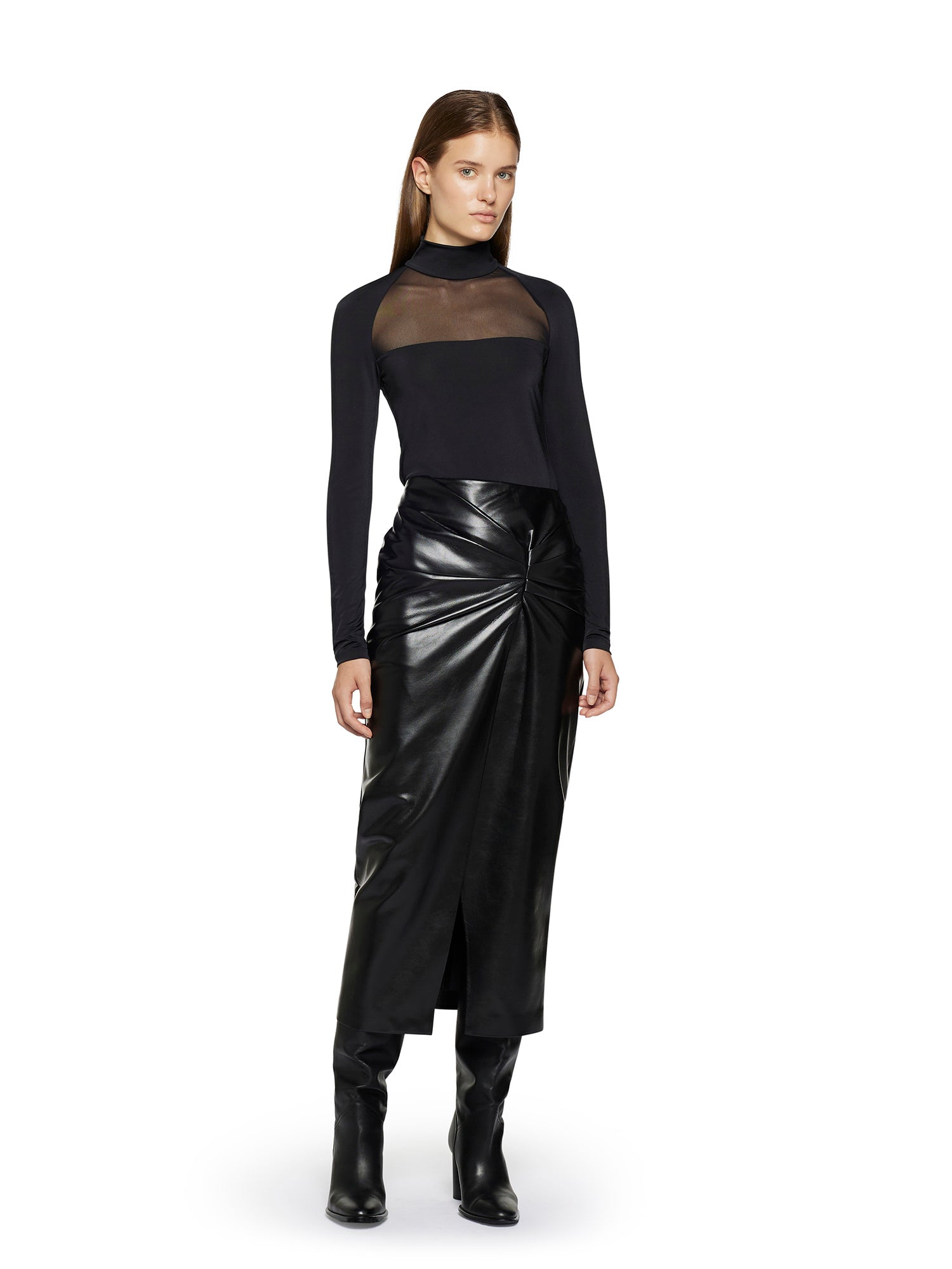 Vegan Leather Wrap Skirt | Nuuly