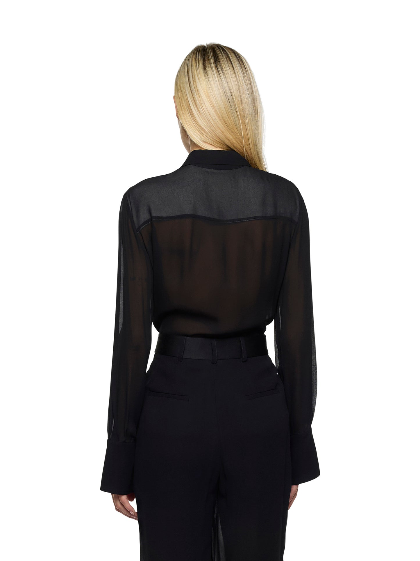 Georgette shirt with cotton inserts