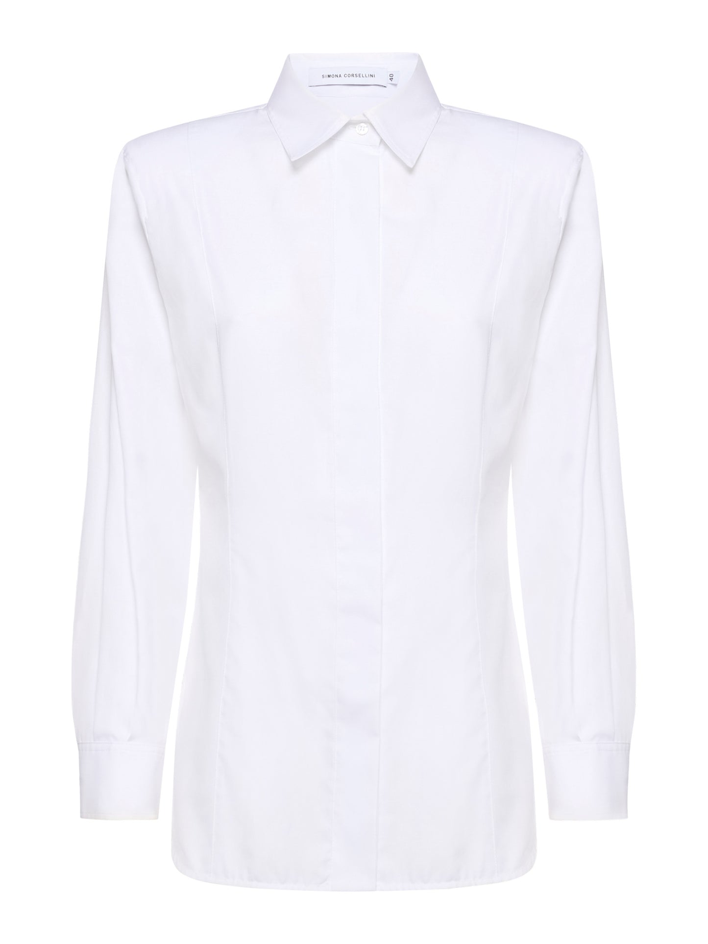 Camicia con cintura ricoperta e maxi fibbia in popeline