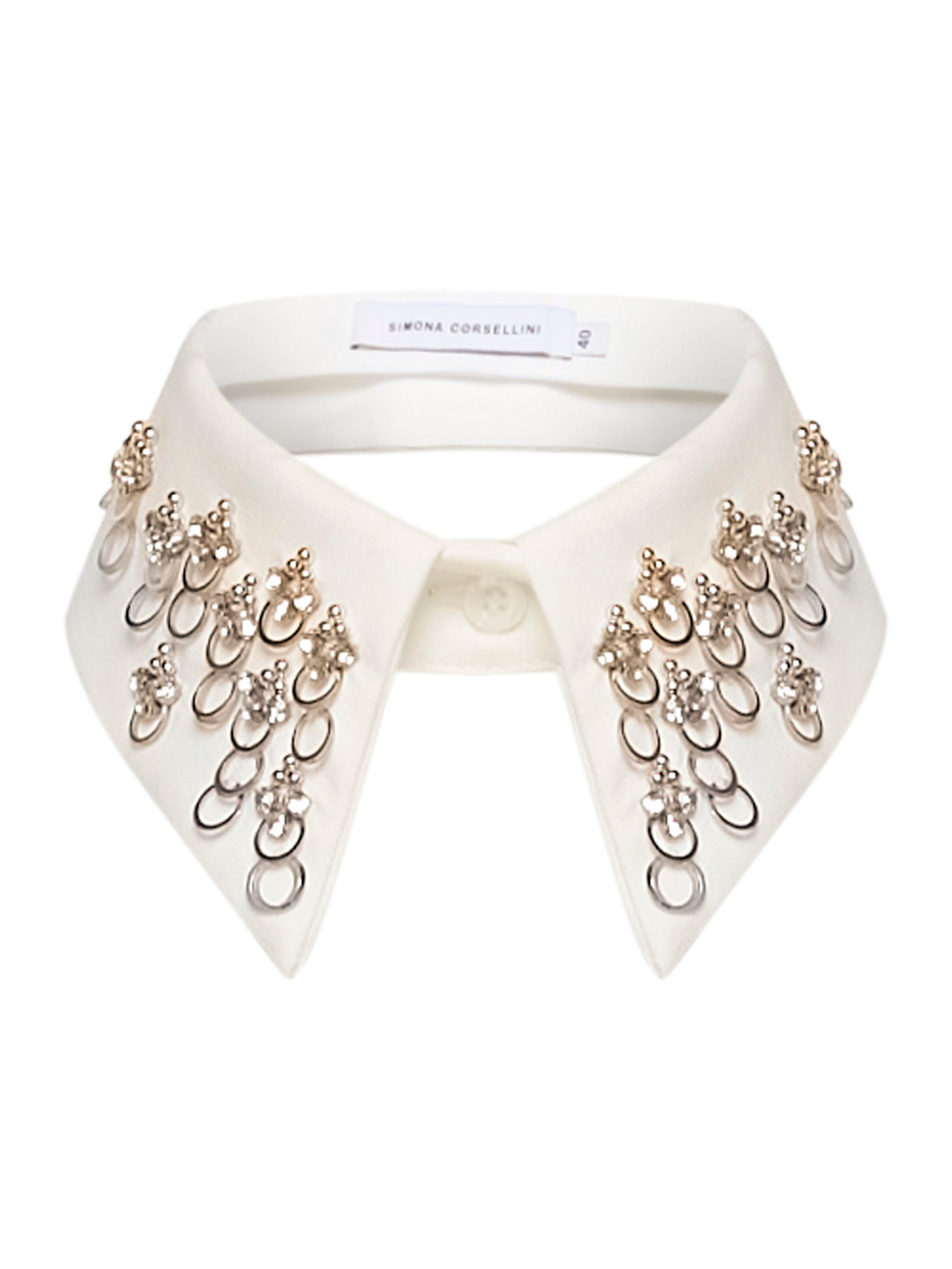 Poplin collar with decorative application