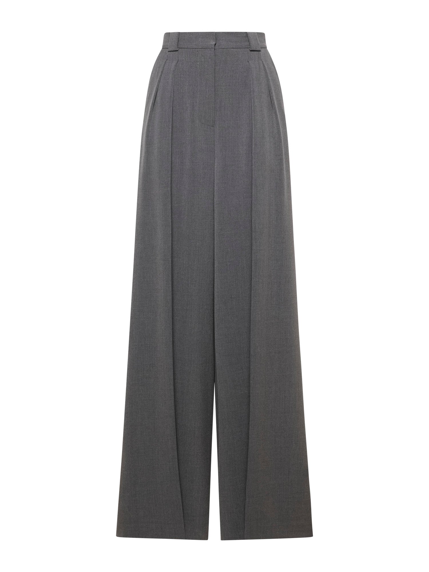 Pantaloni larghi con pinces in tela transition