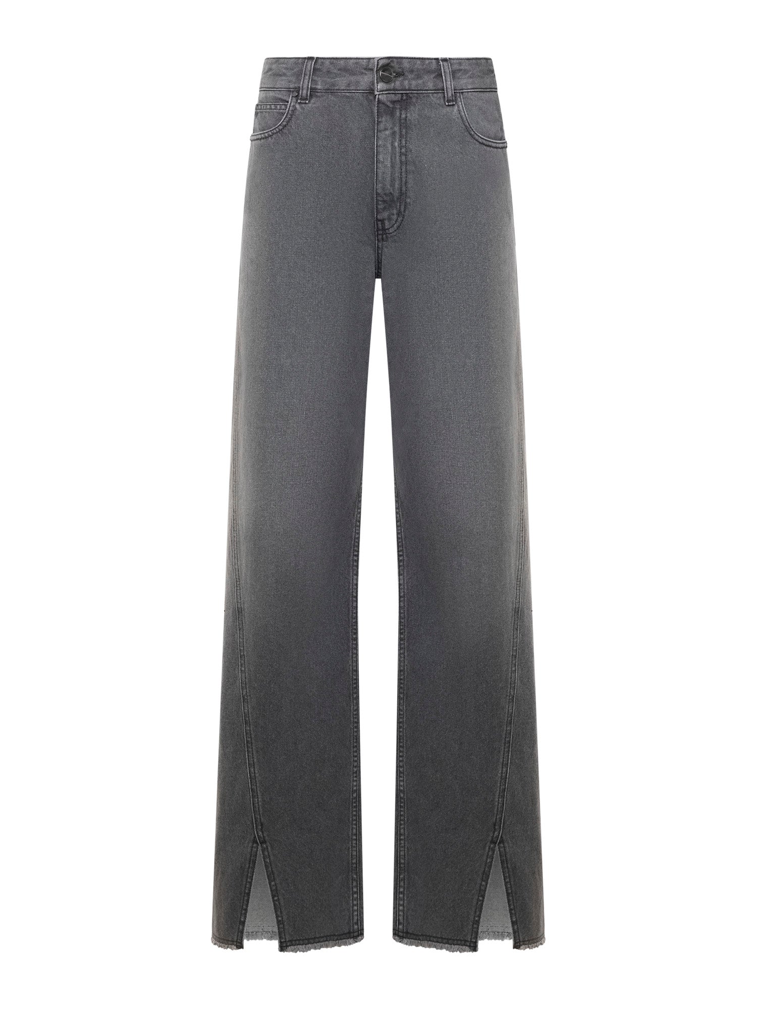 Denim largo con spacchi al fondo