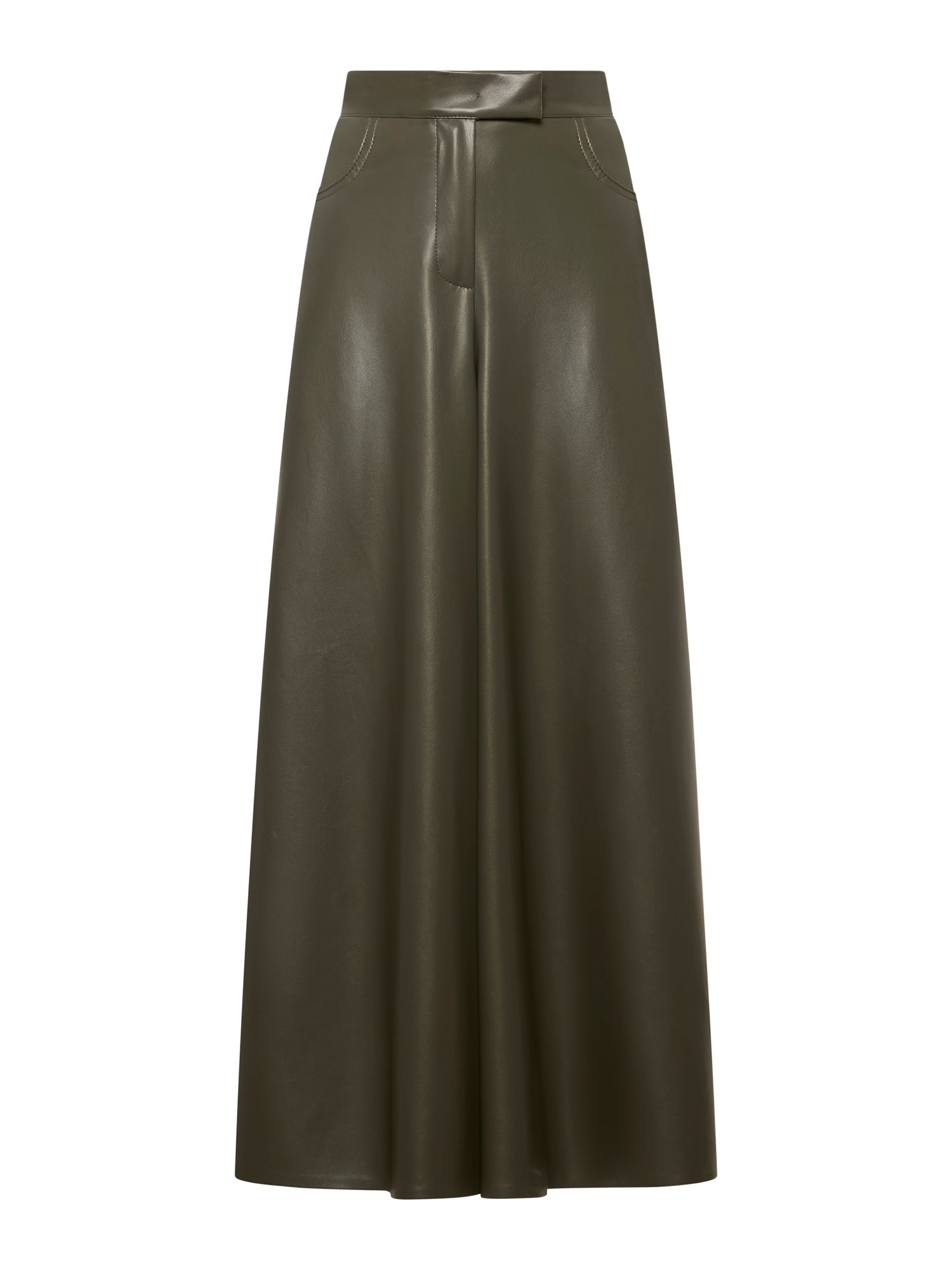 Wide-leg pant skirt in vegan leather