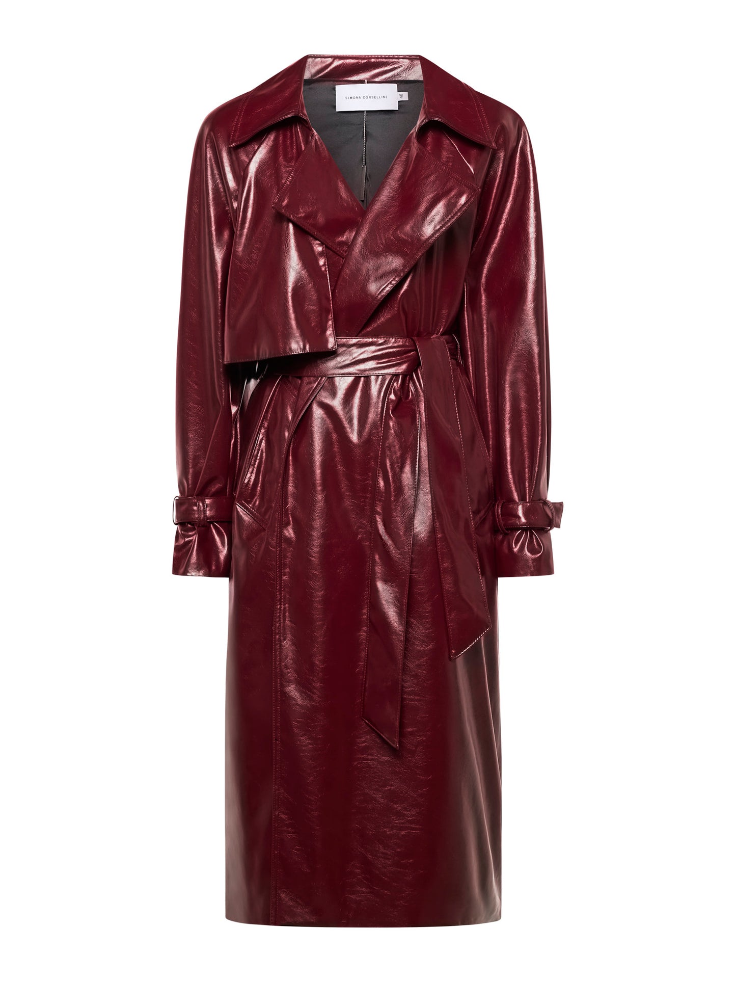 Trench in shiny vegan leather