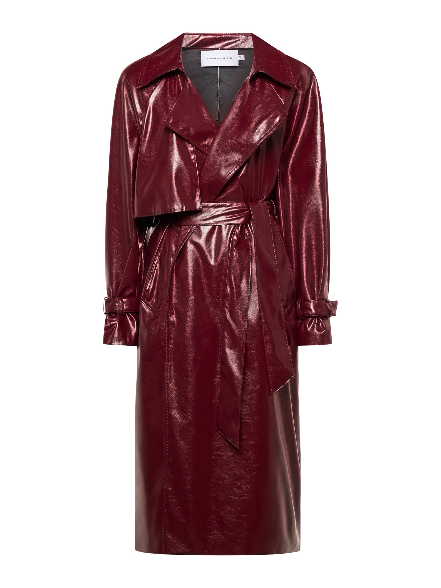 Trench in shiny vegan leather