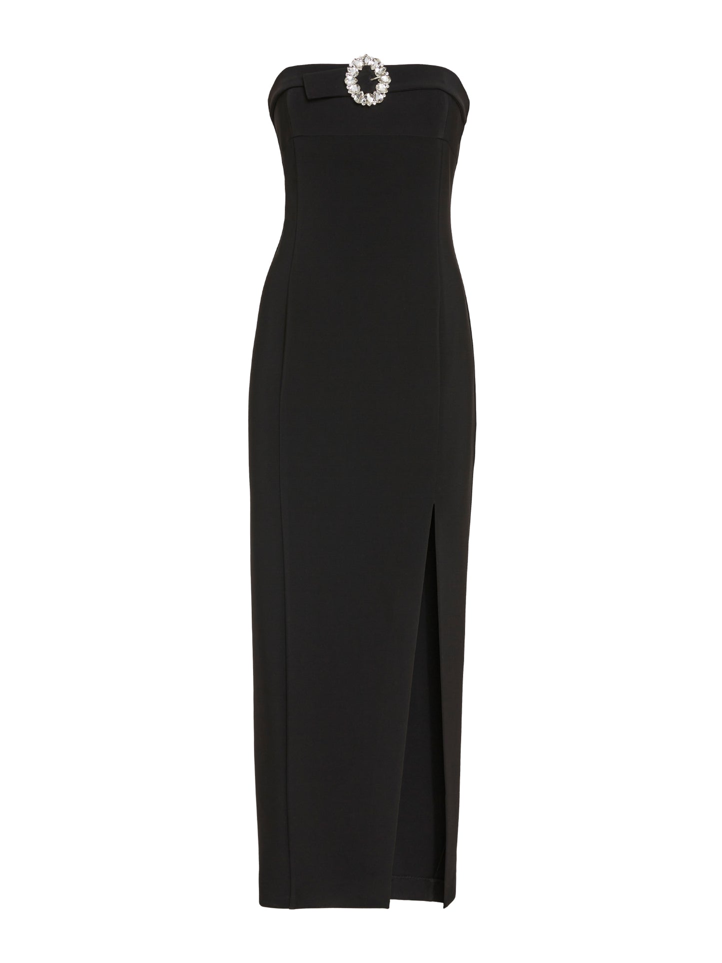 Long fitted dress with bustier neckline