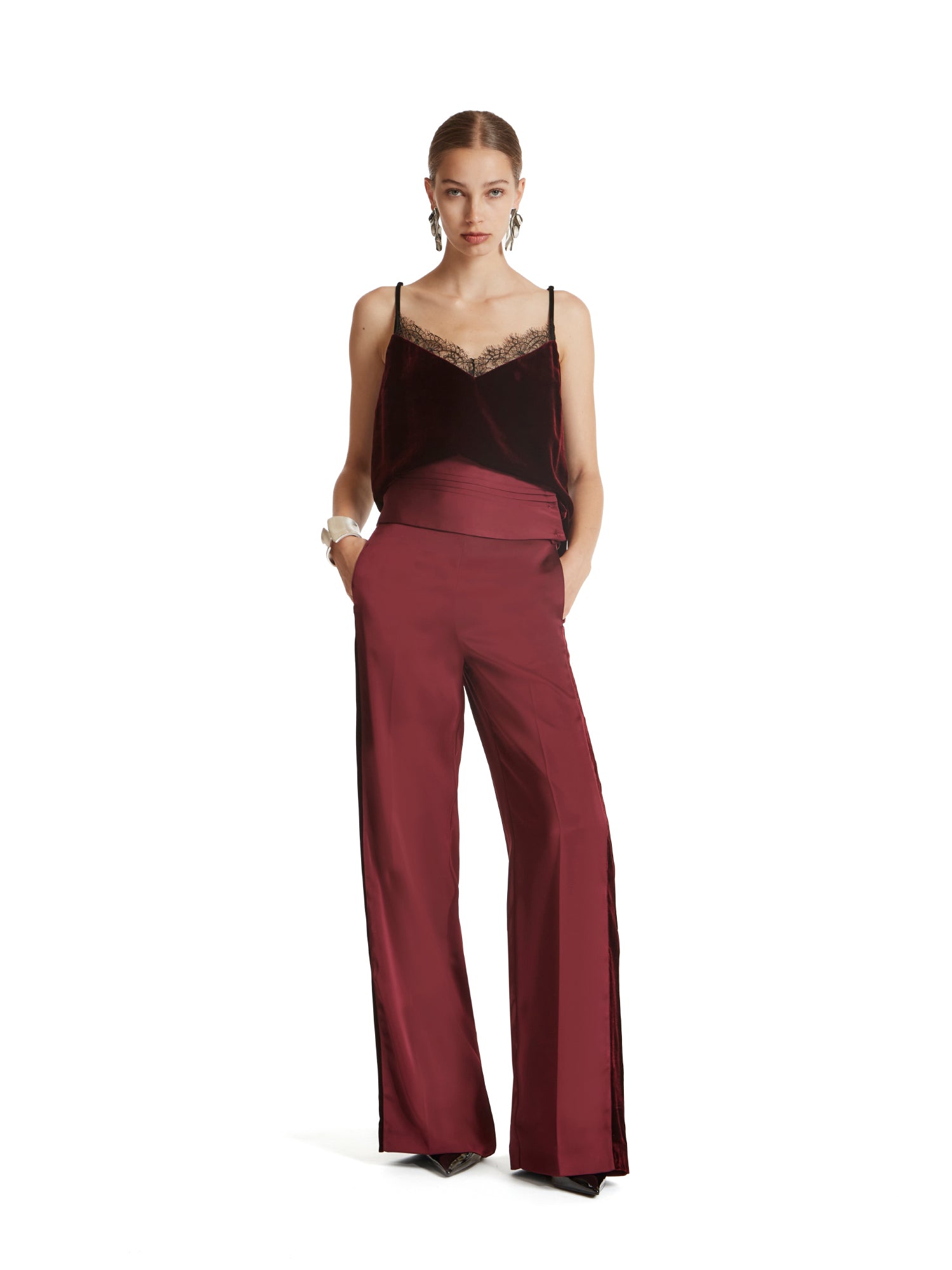 Velvet and lace top