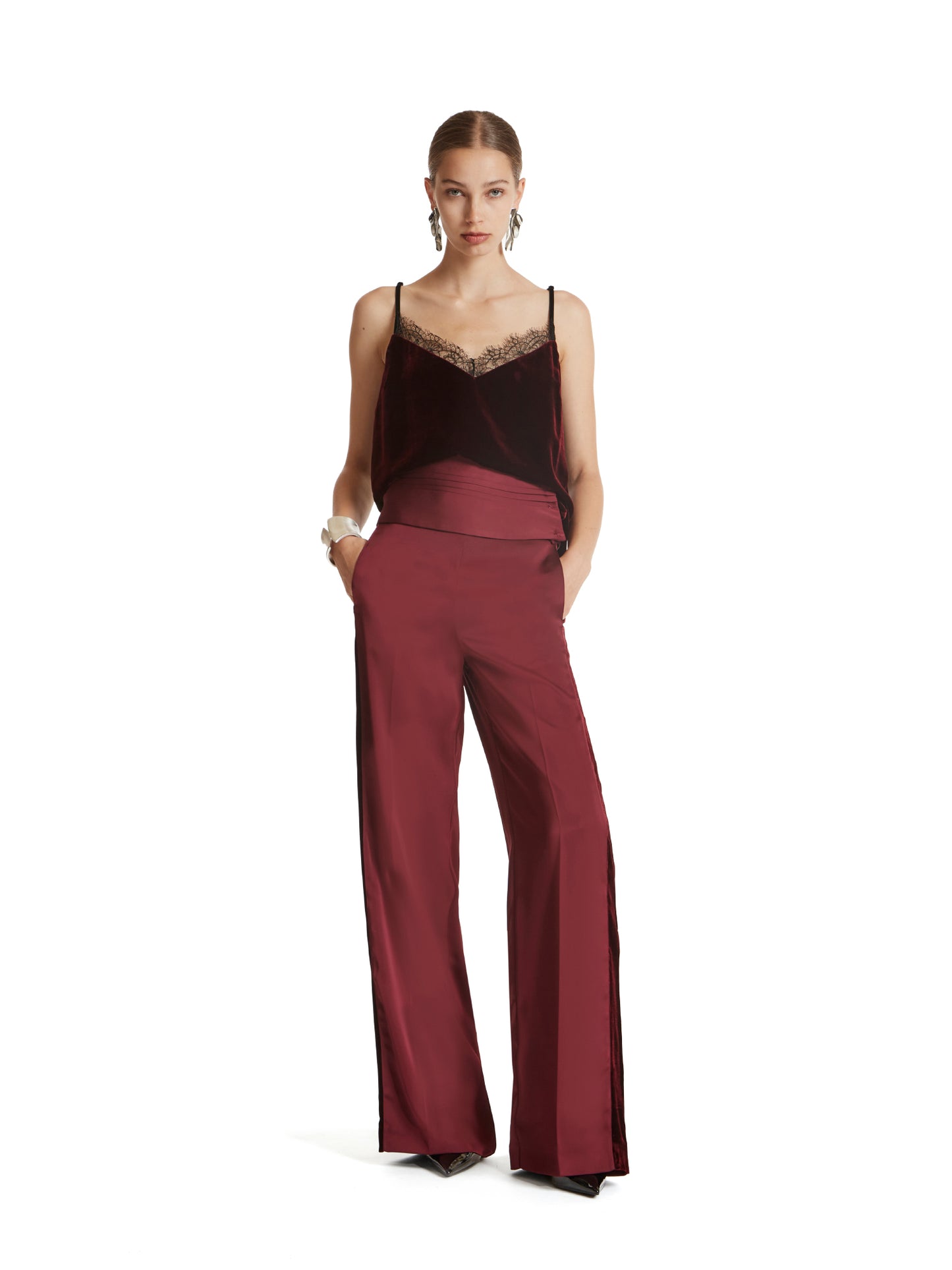 Velvet and lace top