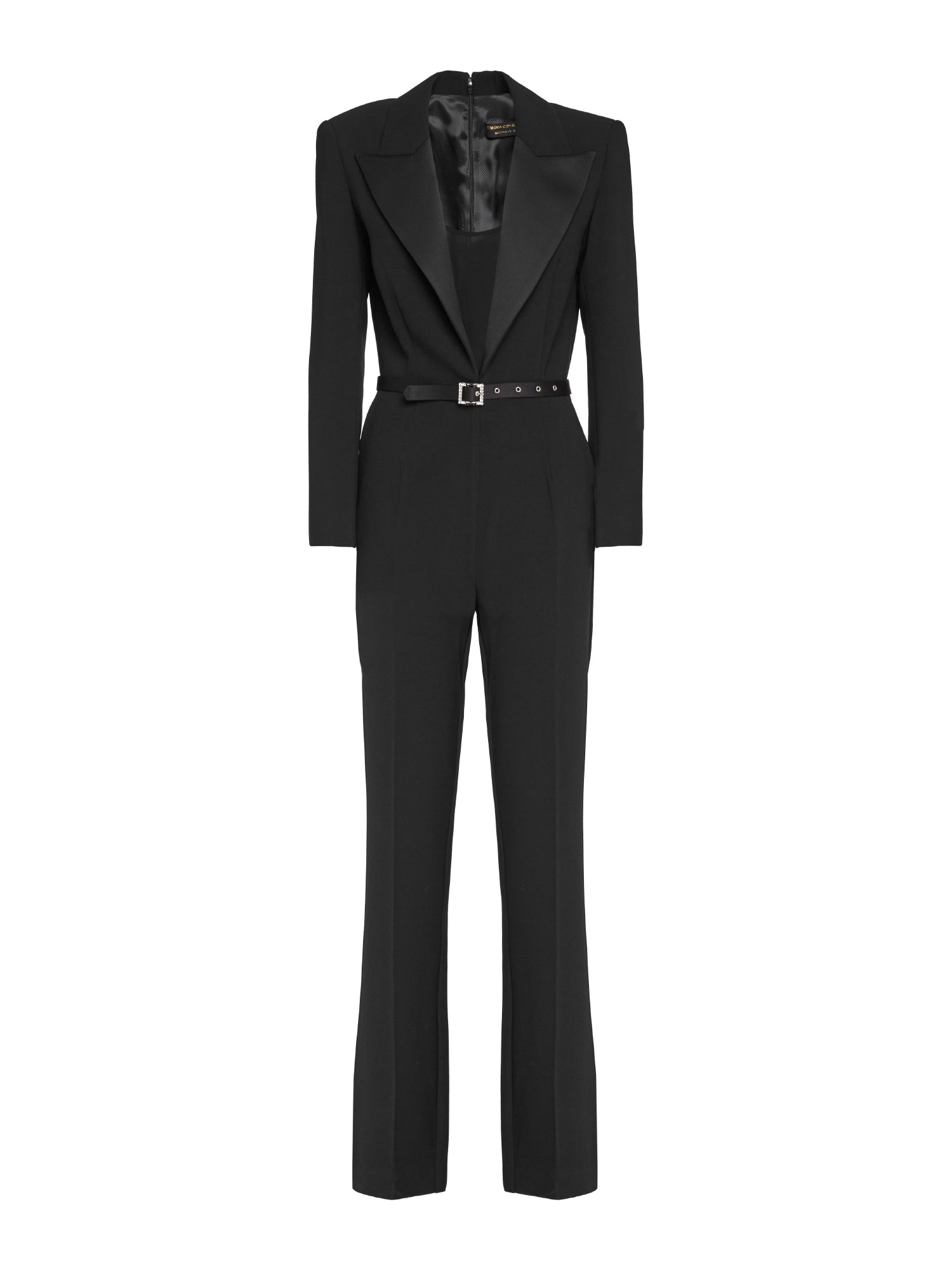 Enver satin tuxedo jumpsuit