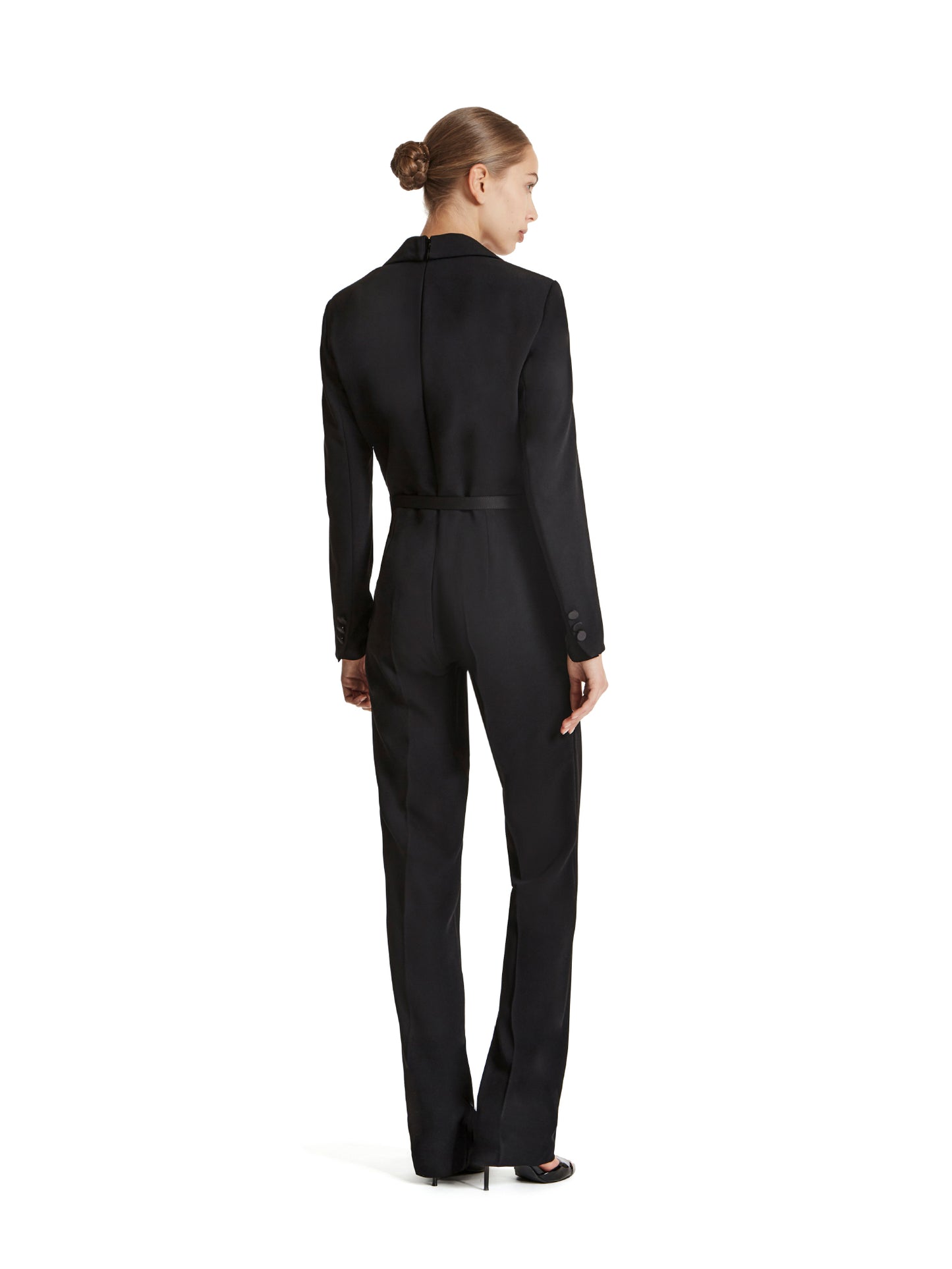 Enver satin tuxedo jumpsuit