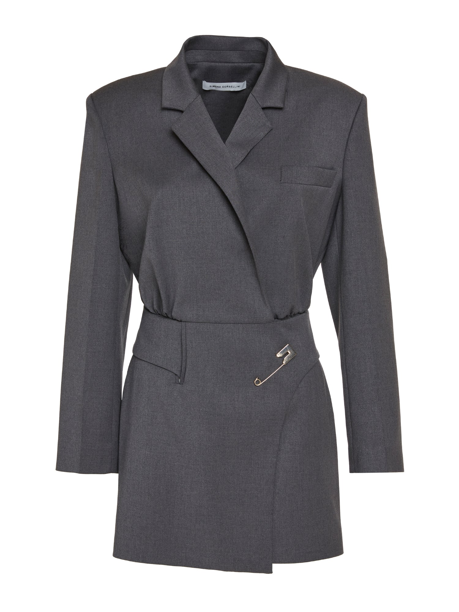 Short tailored jacket dress with belt effect in comfort wool